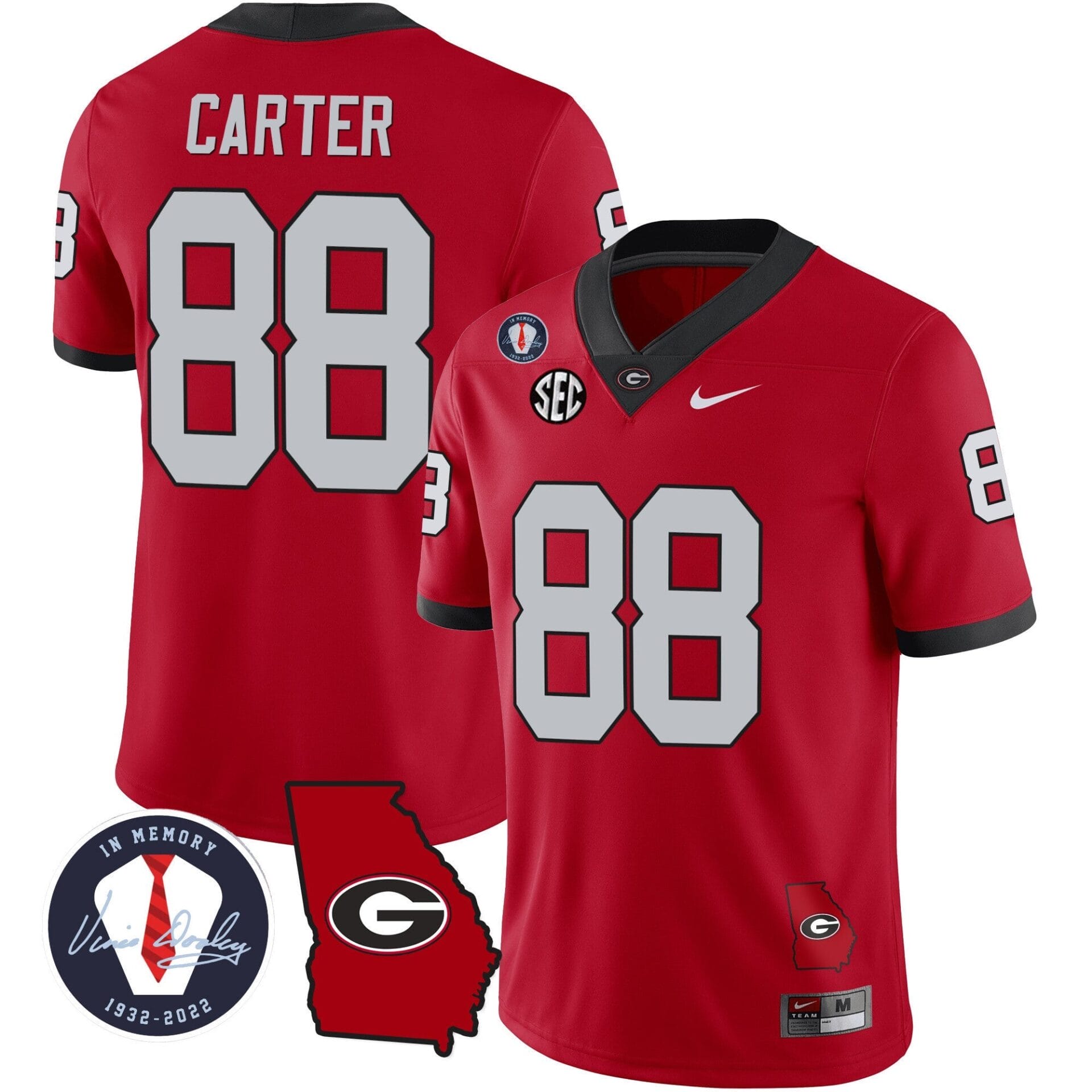 Georgia Bulldogs 2023 Vapor Jersey - Georgia Map - All Stitched - Image 15