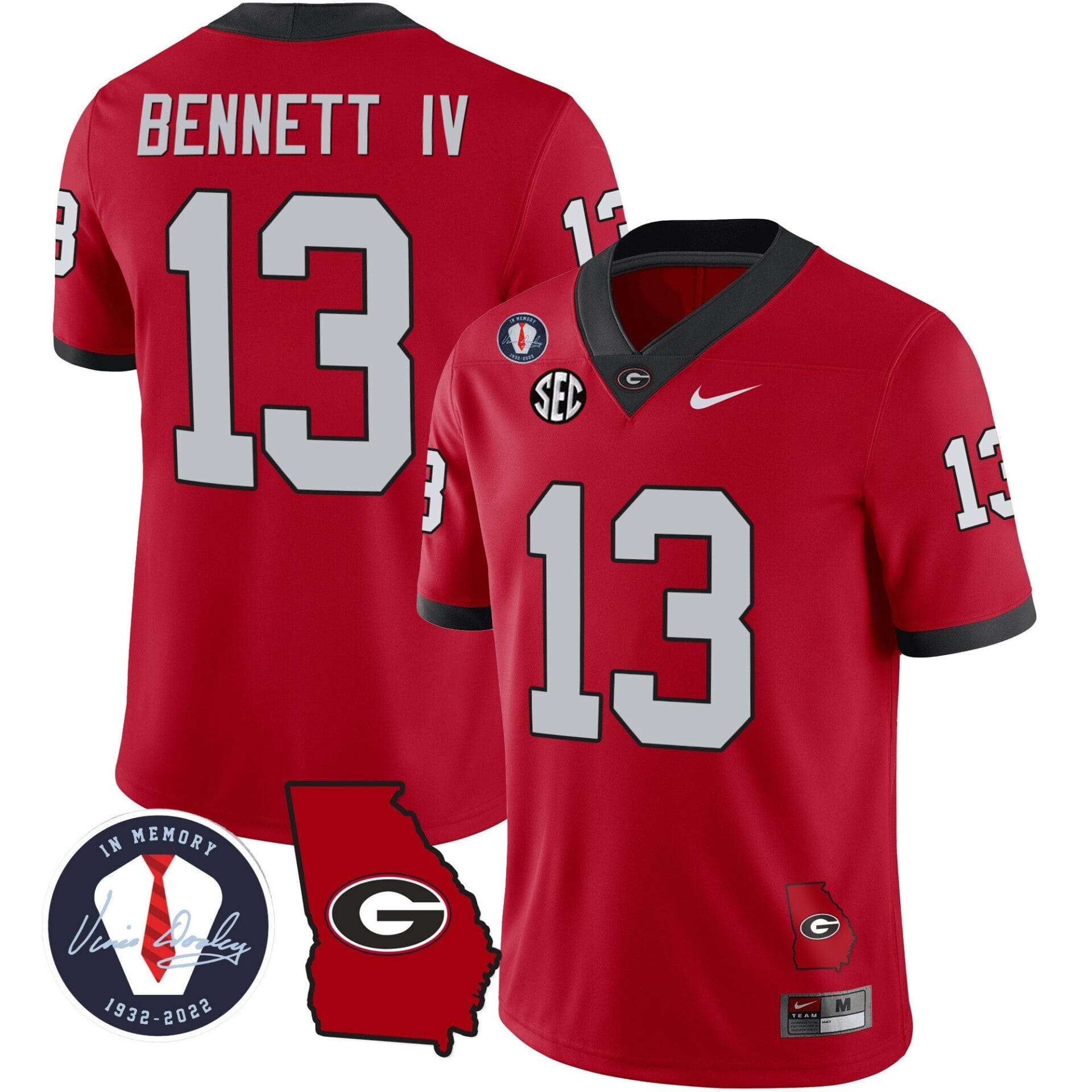 Georgia Bulldogs 2023 Vapor Jersey - Georgia Map - All Stitched - Image 14