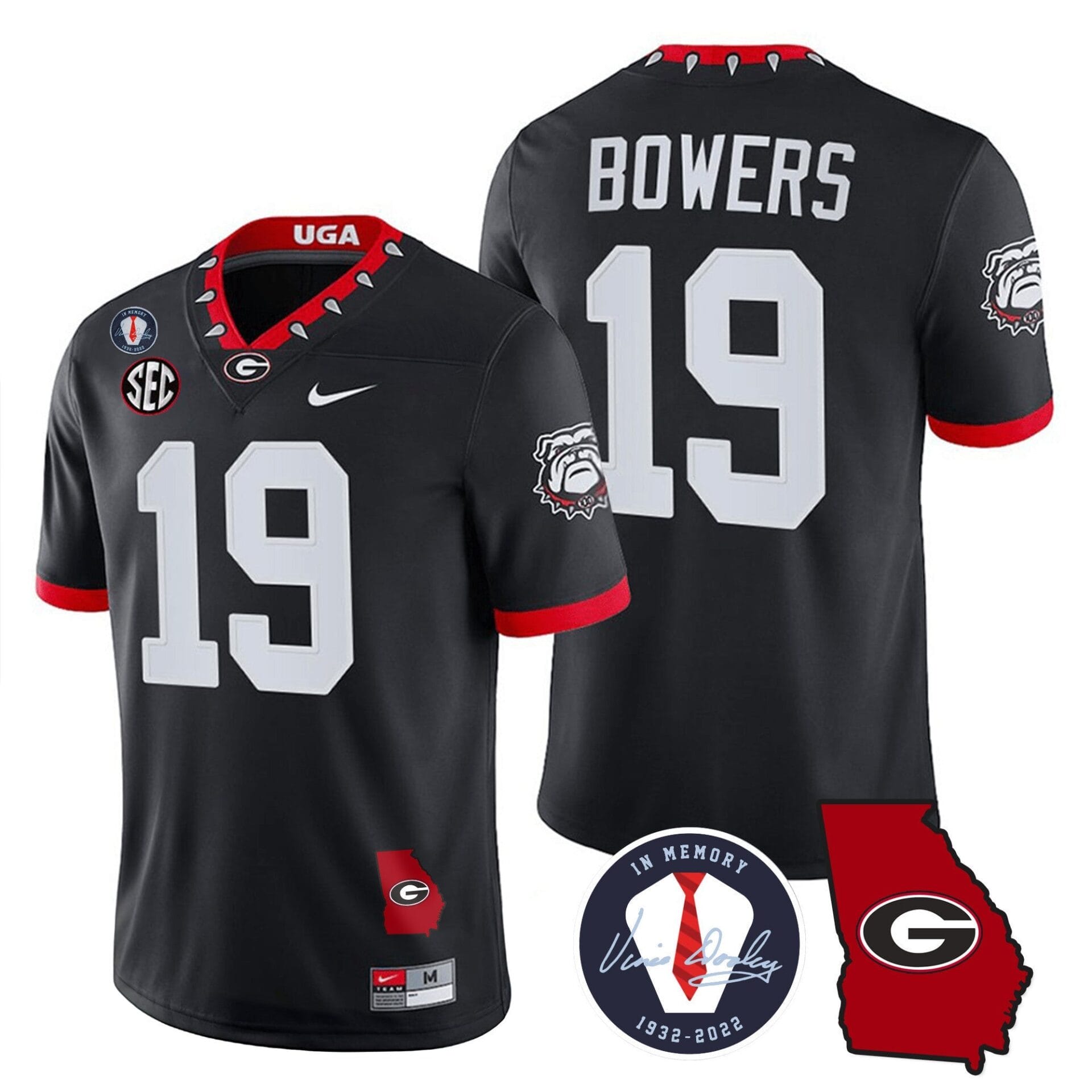 Georgia Bulldogs 2023 Vapor Jersey - Georgia Map - All Stitched - Image 19