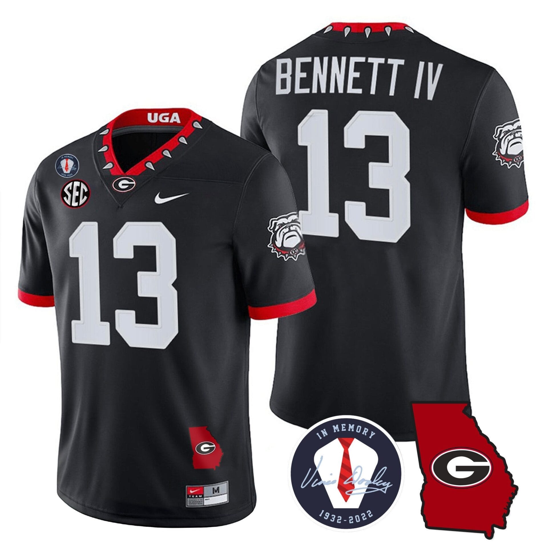 Georgia Bulldogs 2023 Vapor Jersey - Georgia Map - All Stitched - Image 20