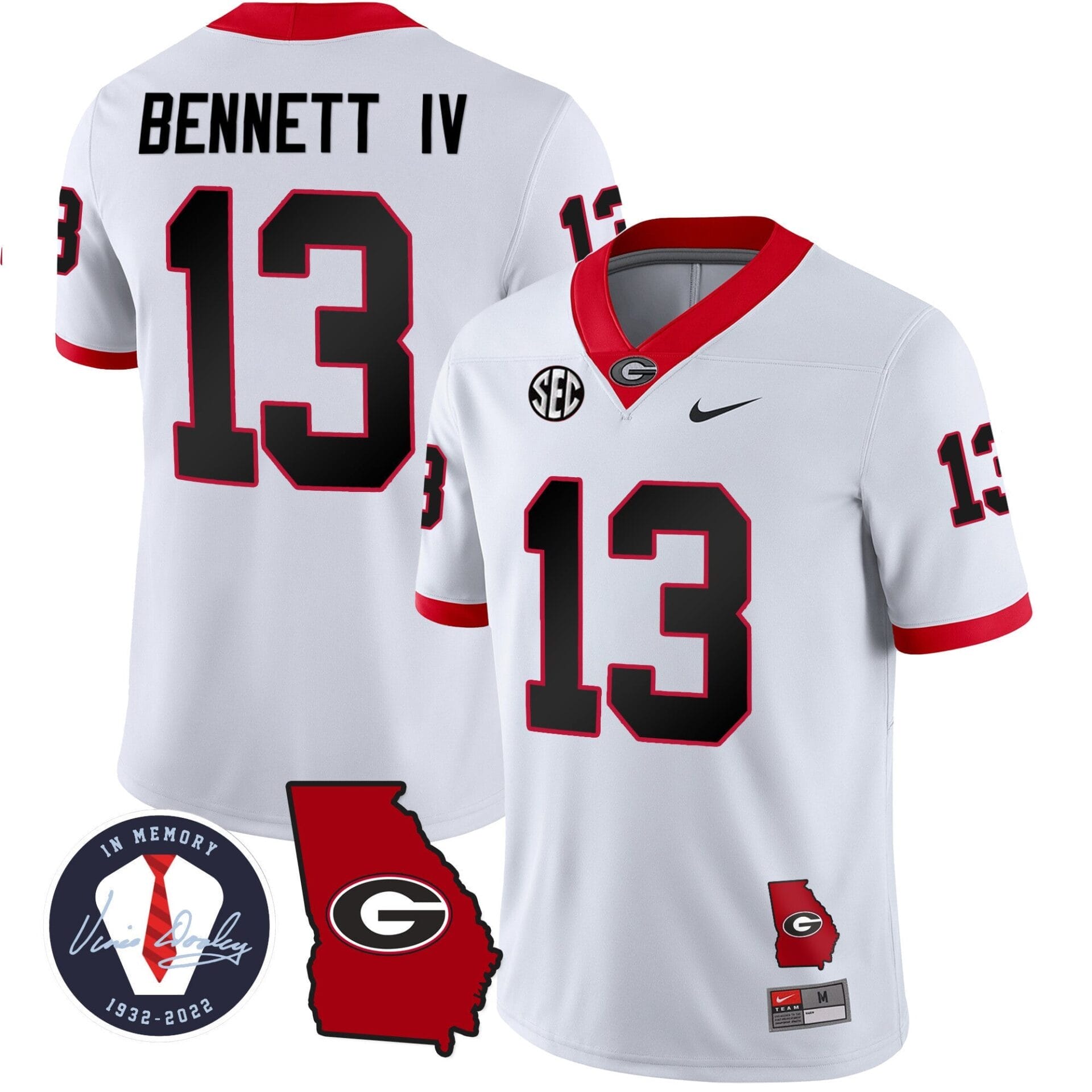 Georgia Bulldogs 2023 Vapor Jersey - Georgia Map - All Stitched - Image 26