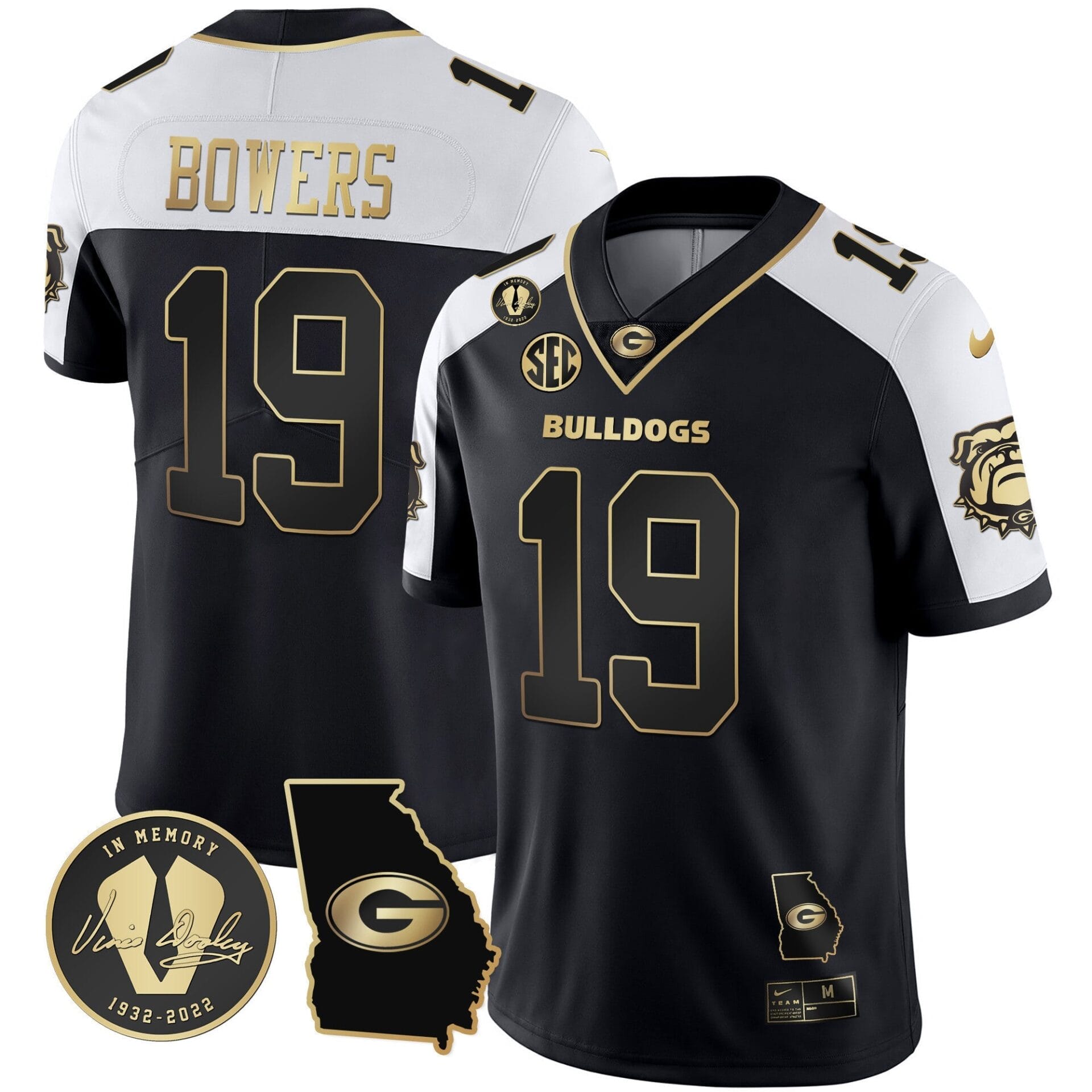 Georgia Bulldogs 2023 Vapor Jersey - Georgia Map - All Stitched - Image 37