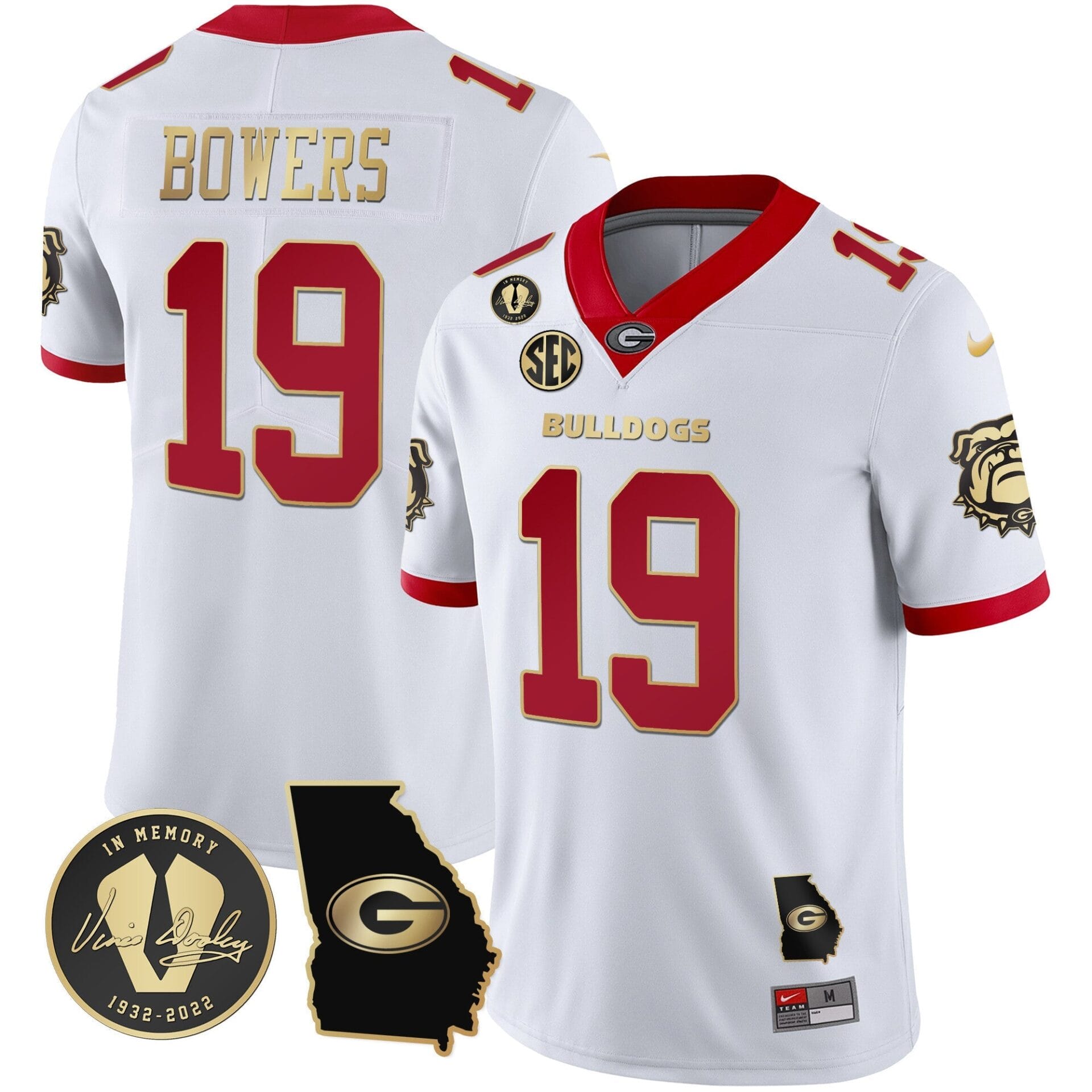 Georgia Bulldogs 2023 Vapor Jersey - Georgia Map - All Stitched - Image 7