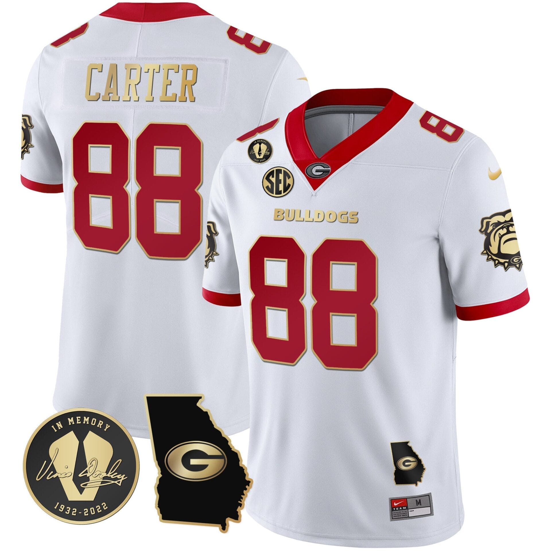 Georgia Bulldogs 2023 Vapor Jersey - Georgia Map - All Stitched - Image 9