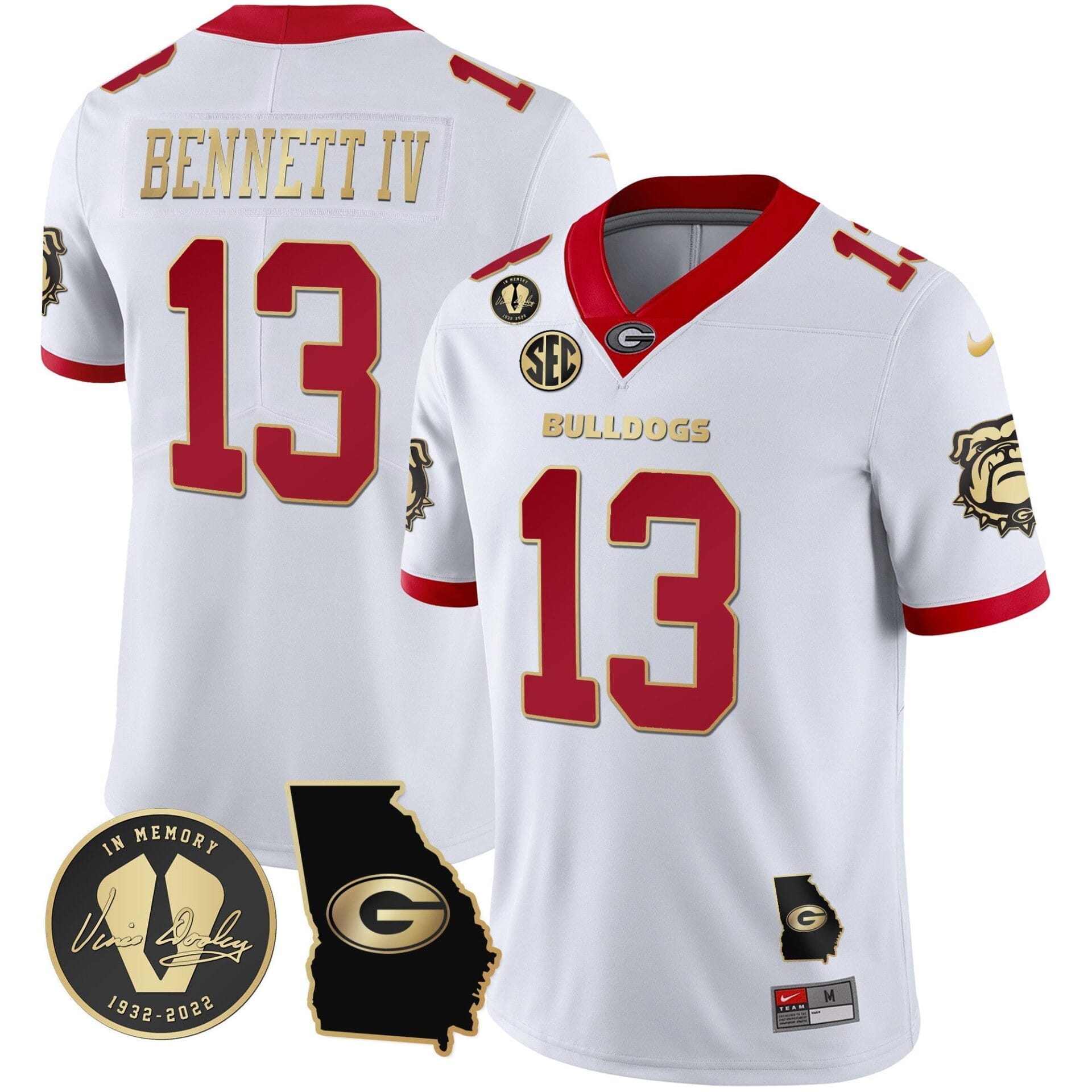 Georgia Bulldogs 2023 Vapor Jersey - Georgia Map - All Stitched - Image 8