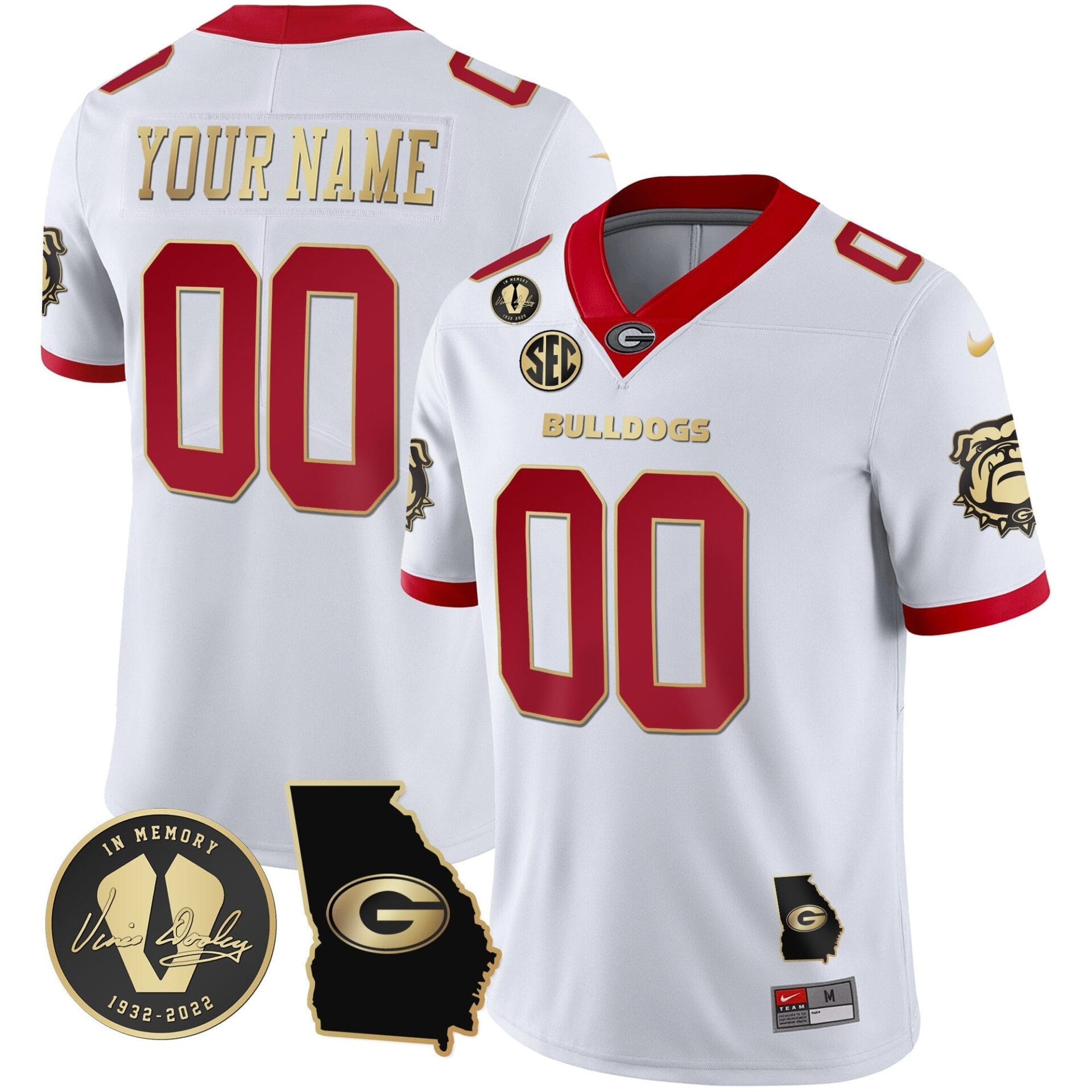 Georgia Bulldogs 2023 Vapor Custom Jersey - Georgia Map - All Stitched - Image 2
