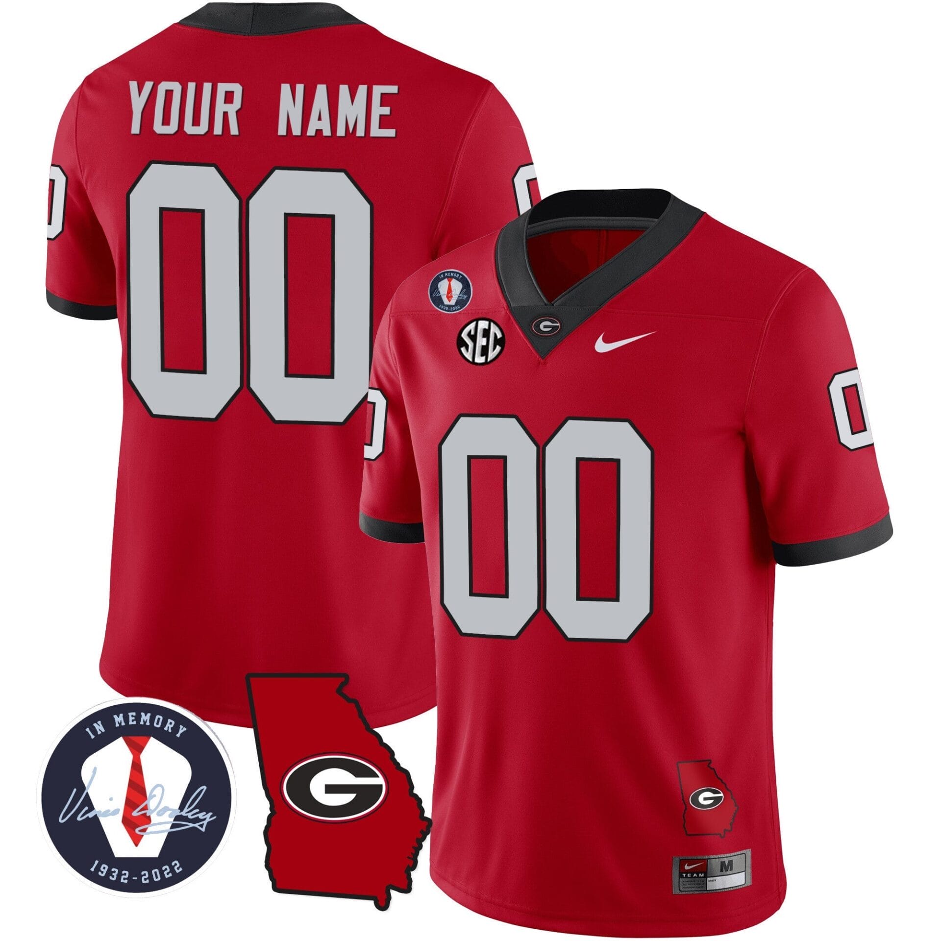 Georgia Bulldogs 2023 Vapor Custom Jersey - Georgia Map - All Stitched - Image 3