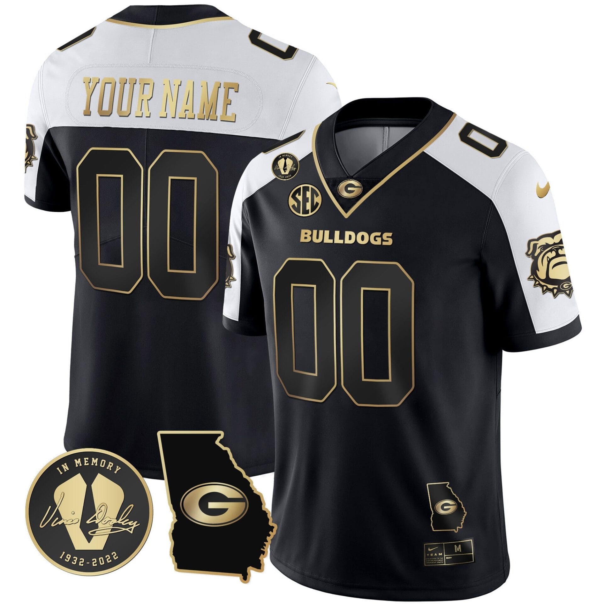 Georgia Bulldogs 2023 Vapor Custom Jersey - Georgia Map - All Stitched - Image 8