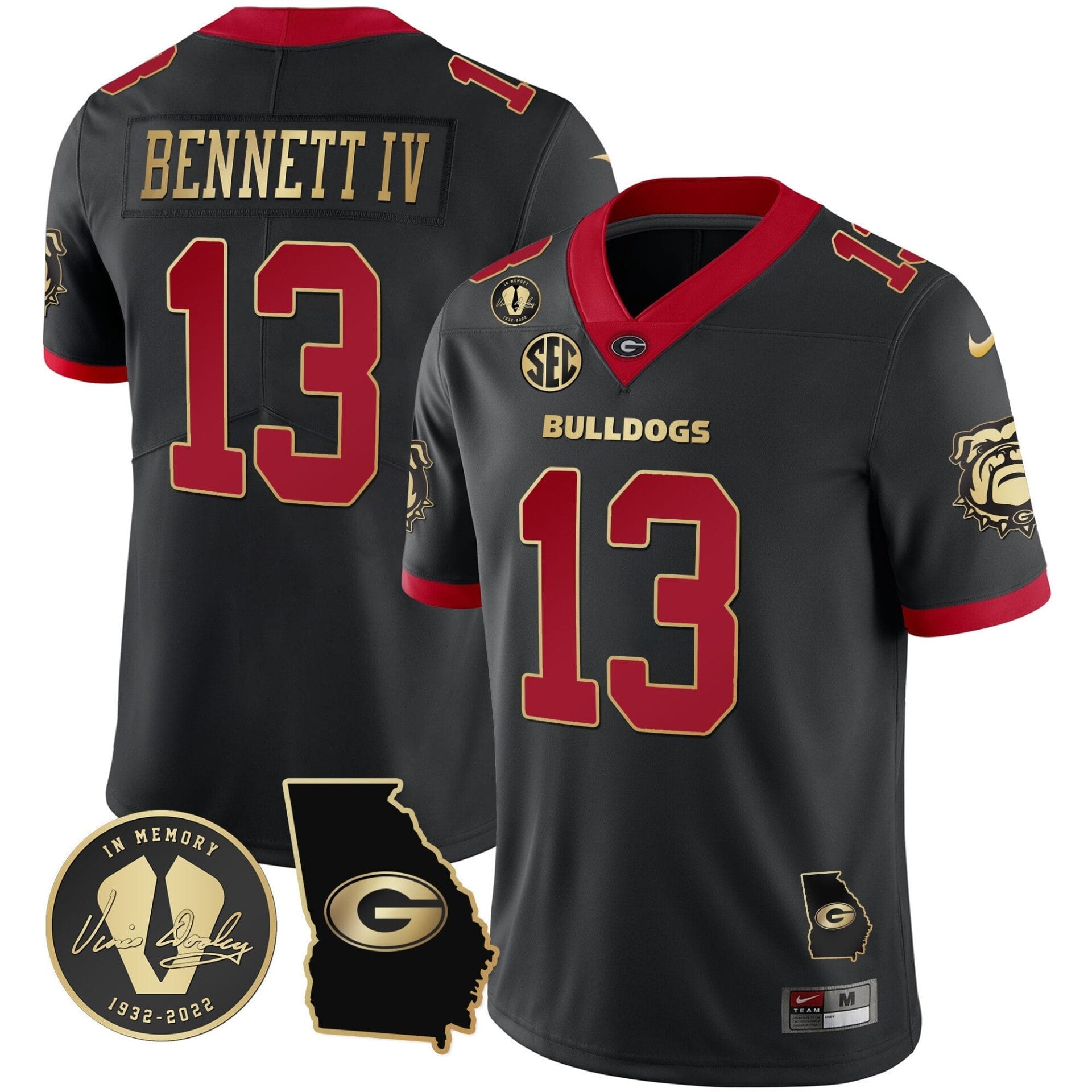 Georgia Bulldogs 2023 Vapor Jersey - Georgia Map - All Stitched - Image 2