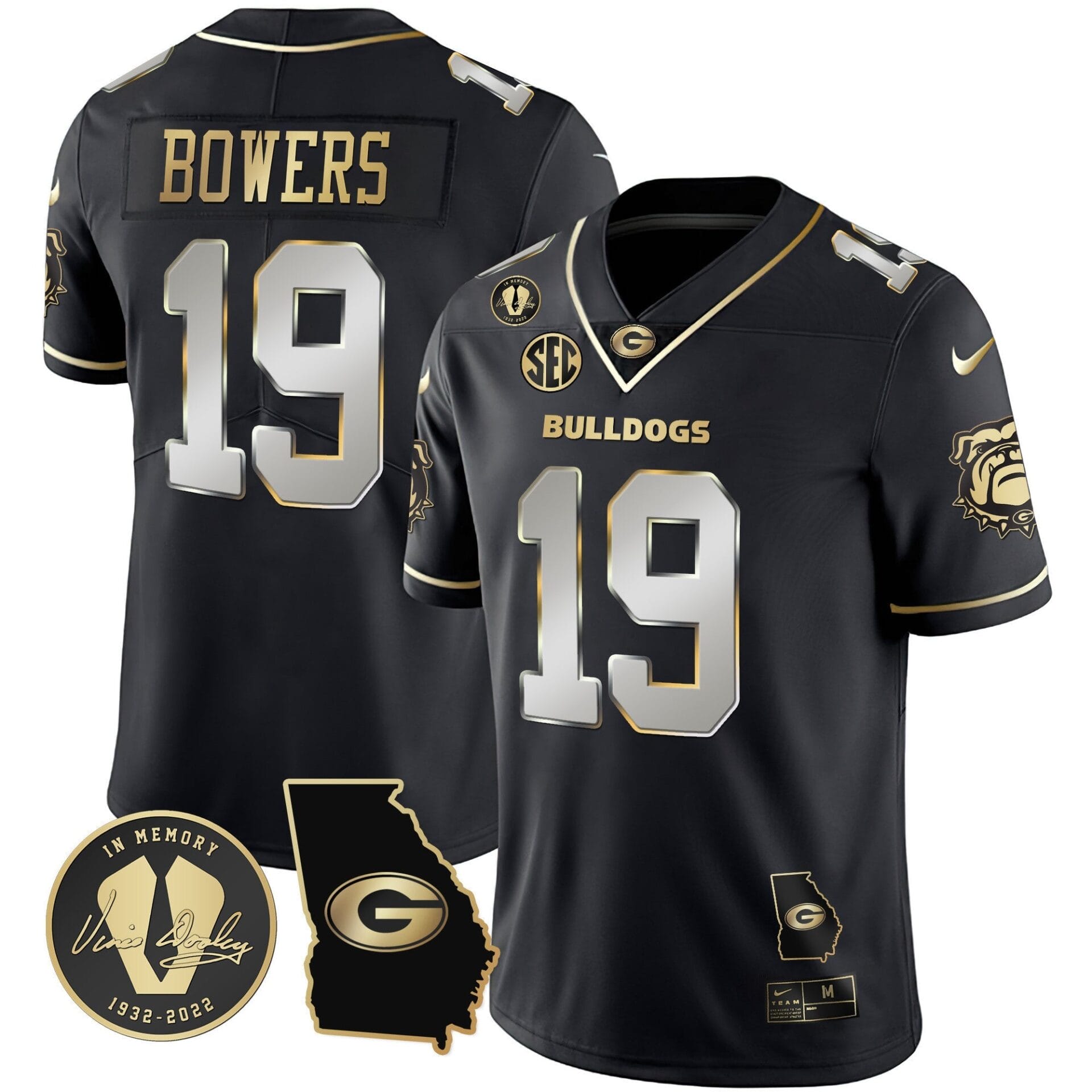 Georgia Bulldogs 2023 Vapor Jersey - Georgia Map - All Stitched - Image 31