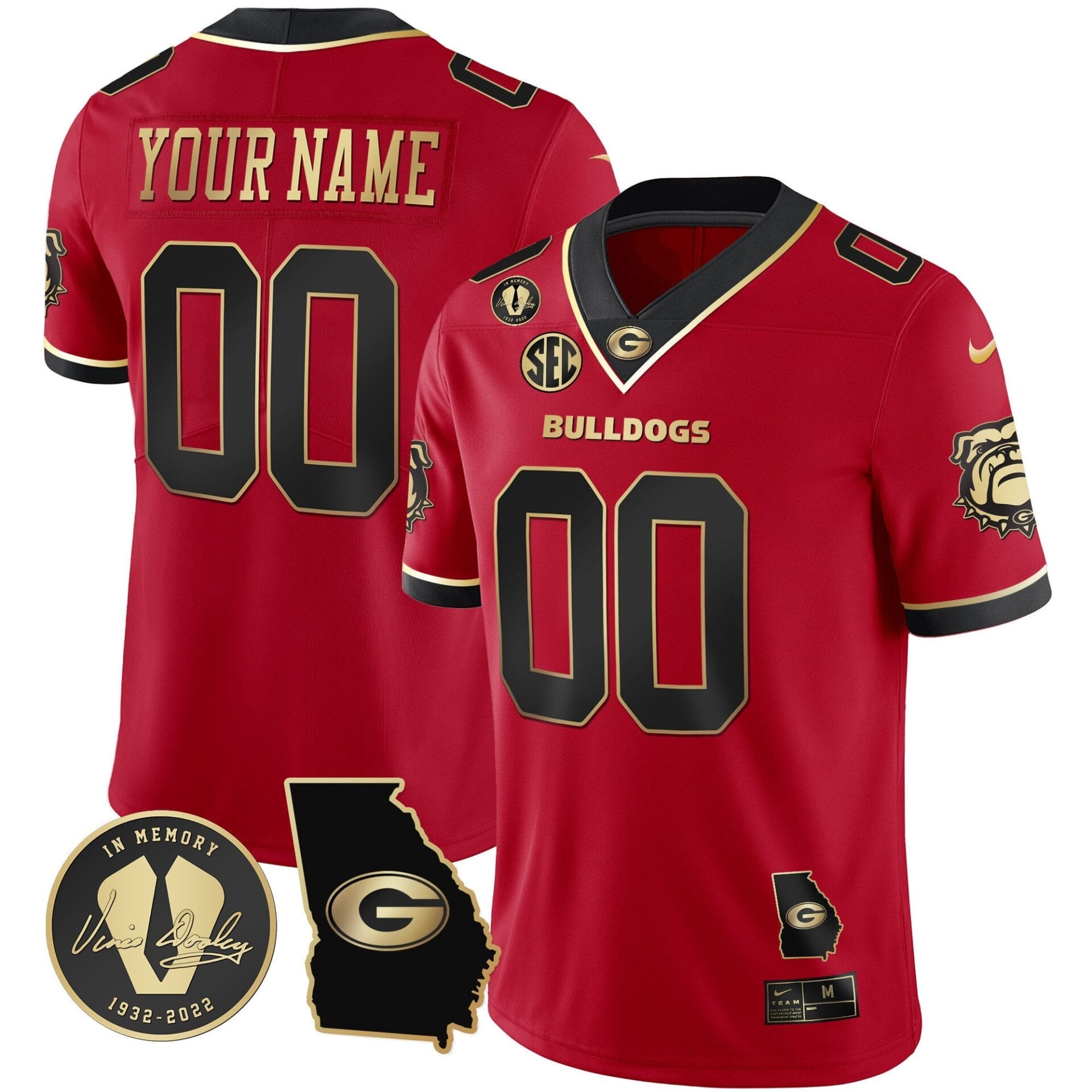 Georgia Bulldogs 2023 Vapor Custom Jersey - Georgia Map - All Stitched - Image 7