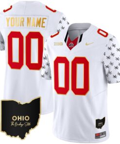 Alternative view of Ohio State Buckeyes 2023 Alternate Gold Custom Jersey - Stitched