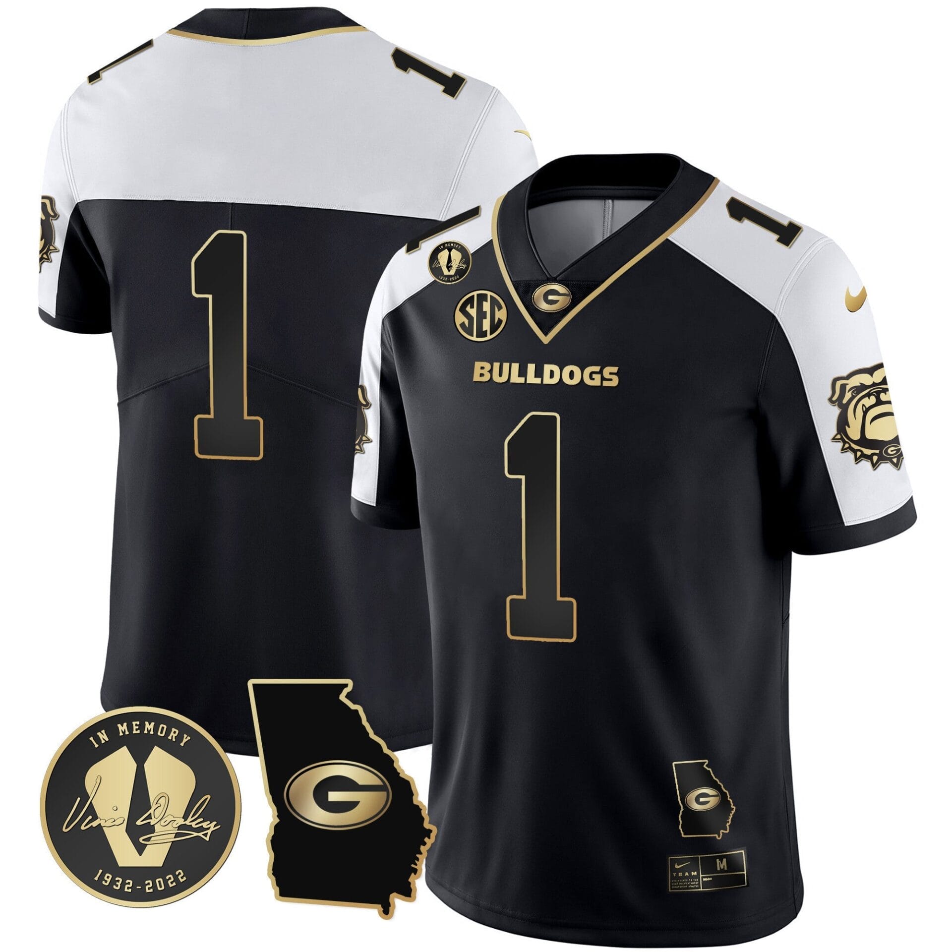 Georgia Bulldogs 2023 Vapor Jersey - Georgia Map - All Stitched - Image 42