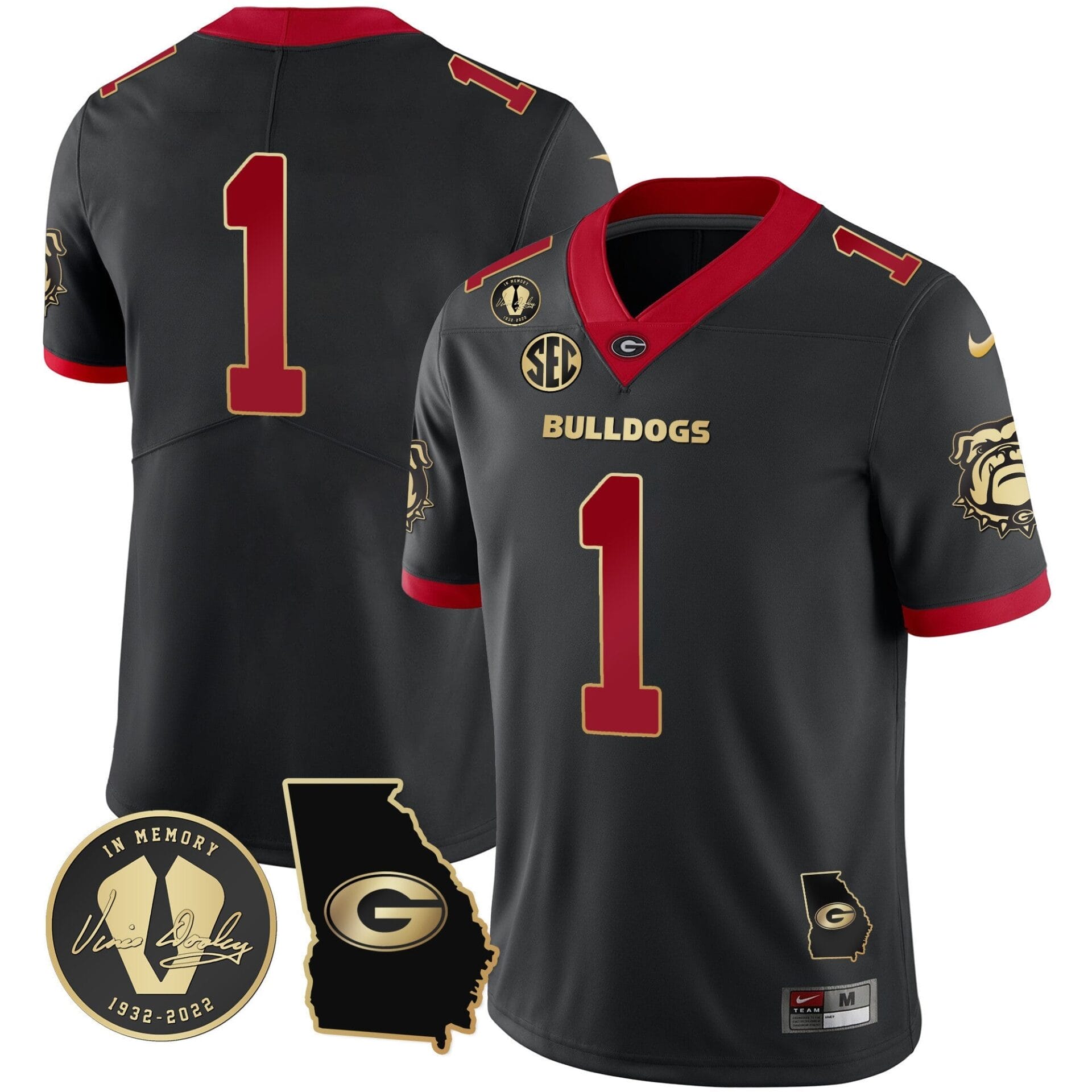 Georgia Bulldogs 2023 Vapor Jersey - Georgia Map - All Stitched - Image 6
