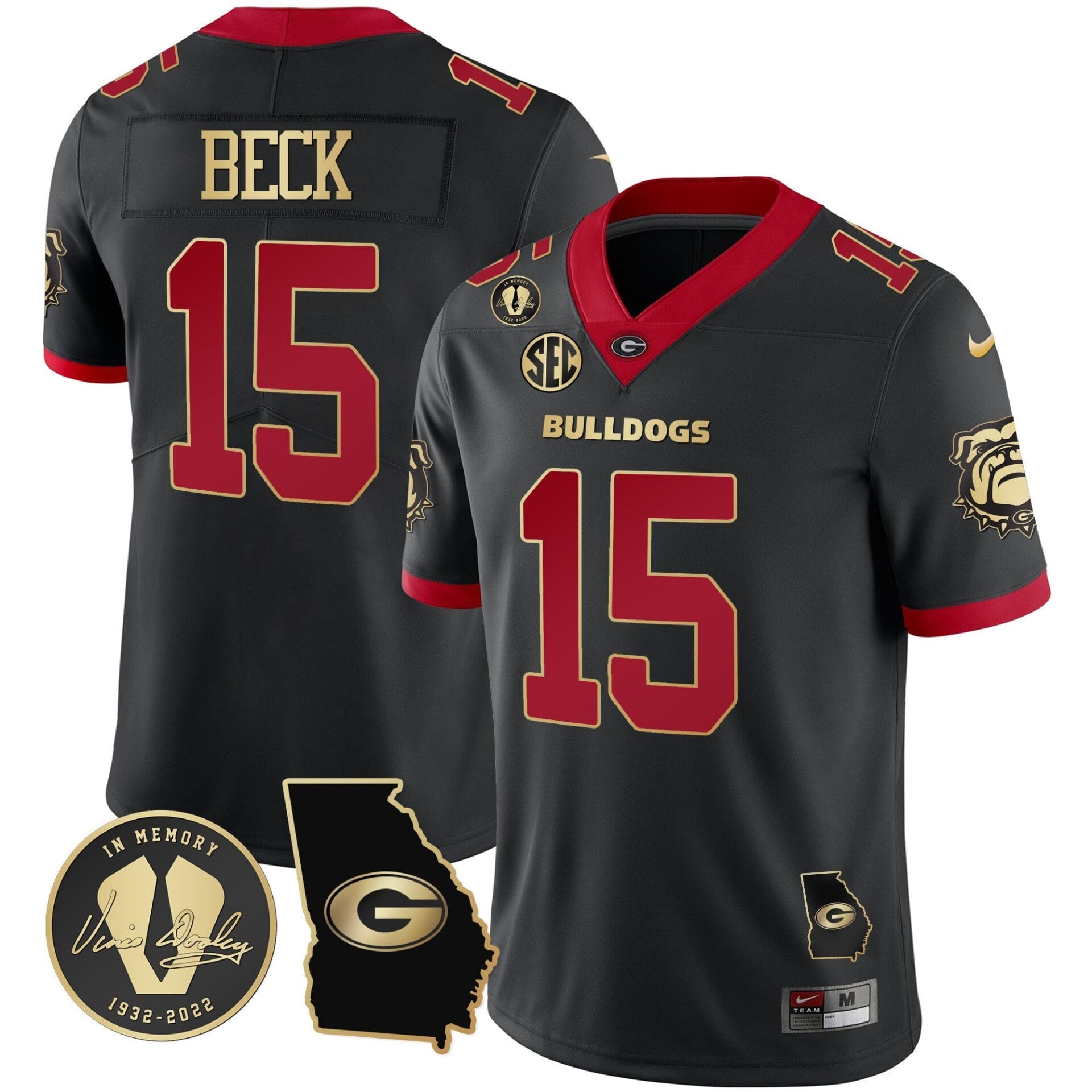 Georgia Bulldogs 2023 Vapor Jersey - Georgia Map - All Stitched - Image 4