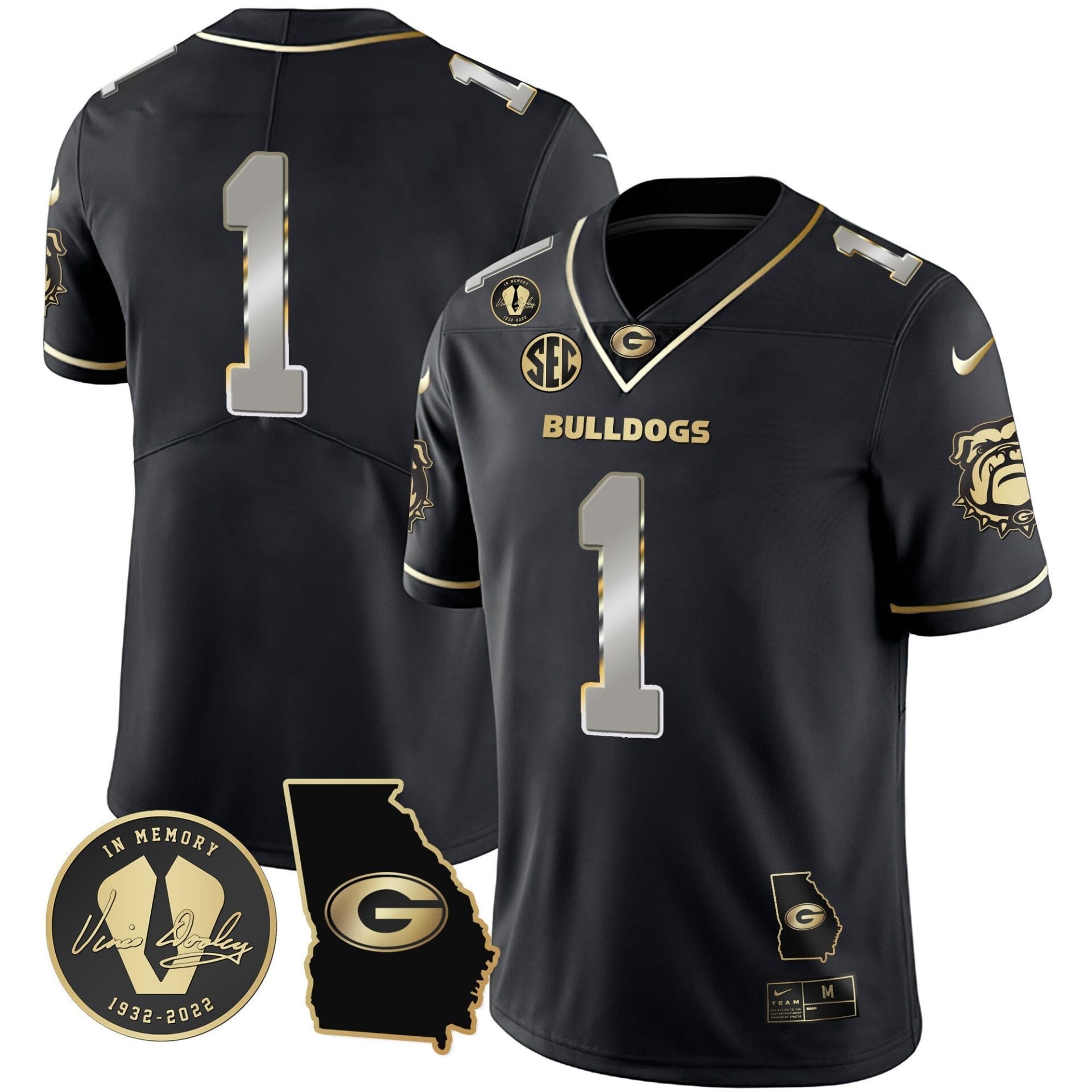 Georgia Bulldogs 2023 Vapor Jersey - Georgia Map - All Stitched - Image 36
