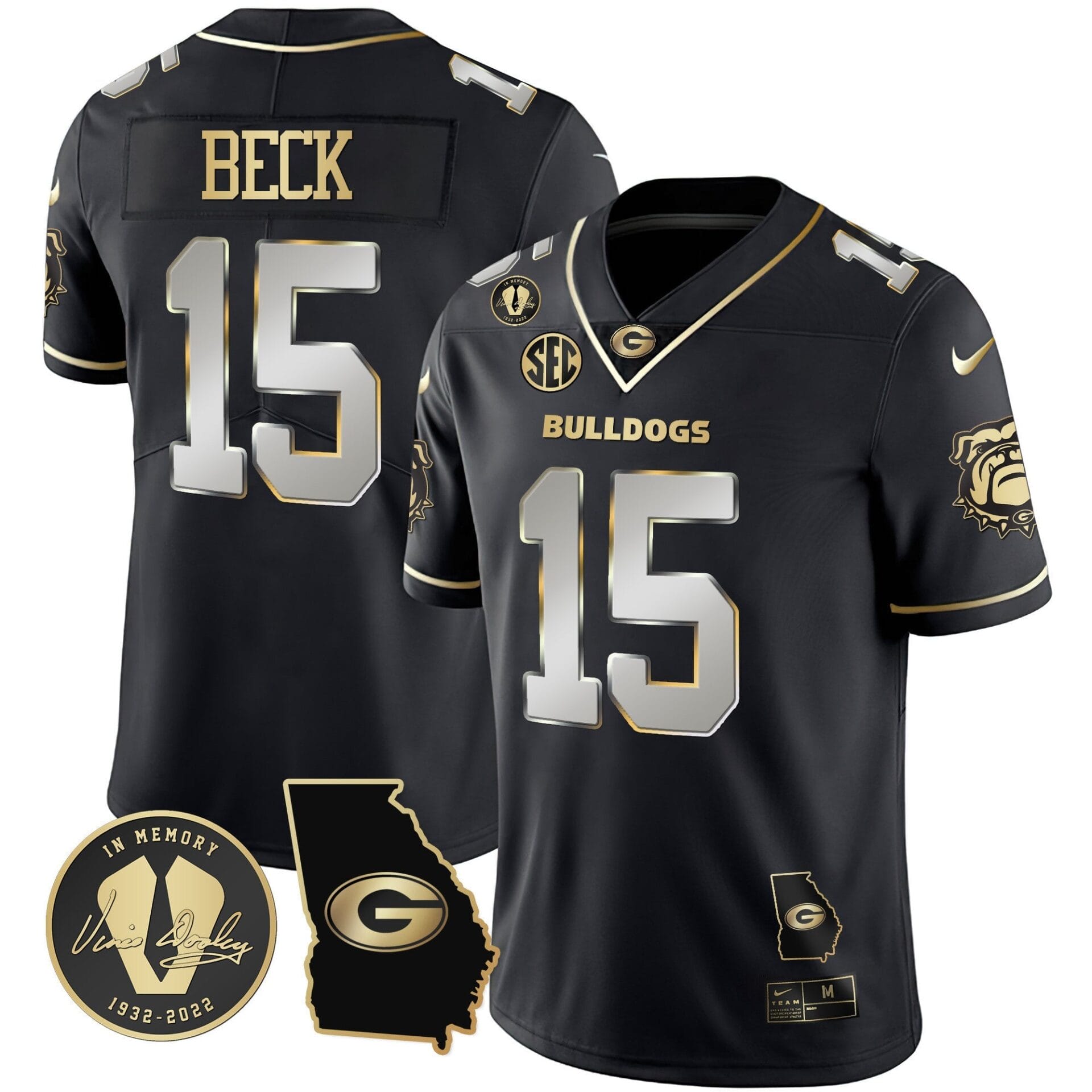 Georgia Bulldogs 2023 Vapor Jersey - Georgia Map - All Stitched - Image 34