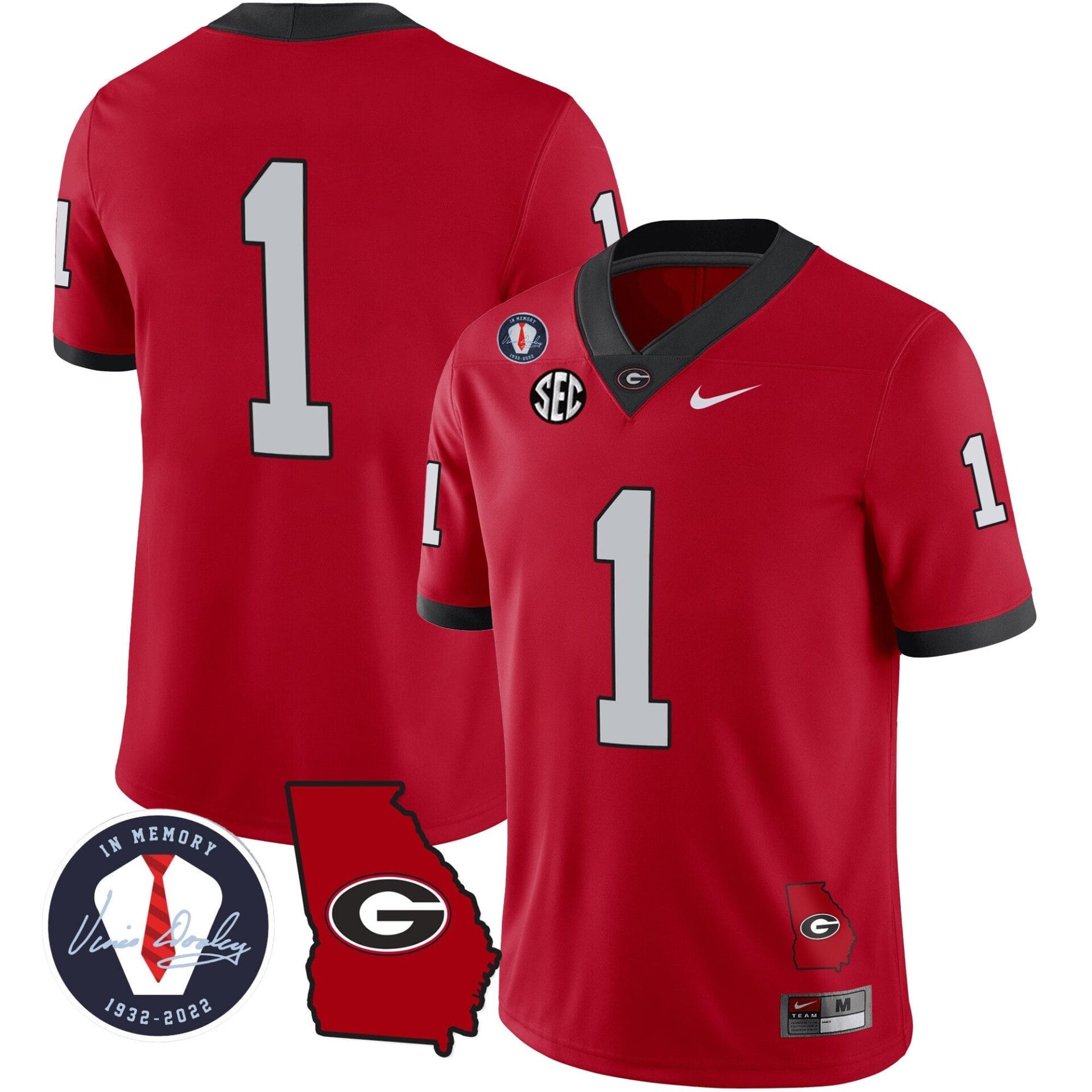 Georgia Bulldogs 2023 Vapor Jersey - Georgia Map - All Stitched - Image 18