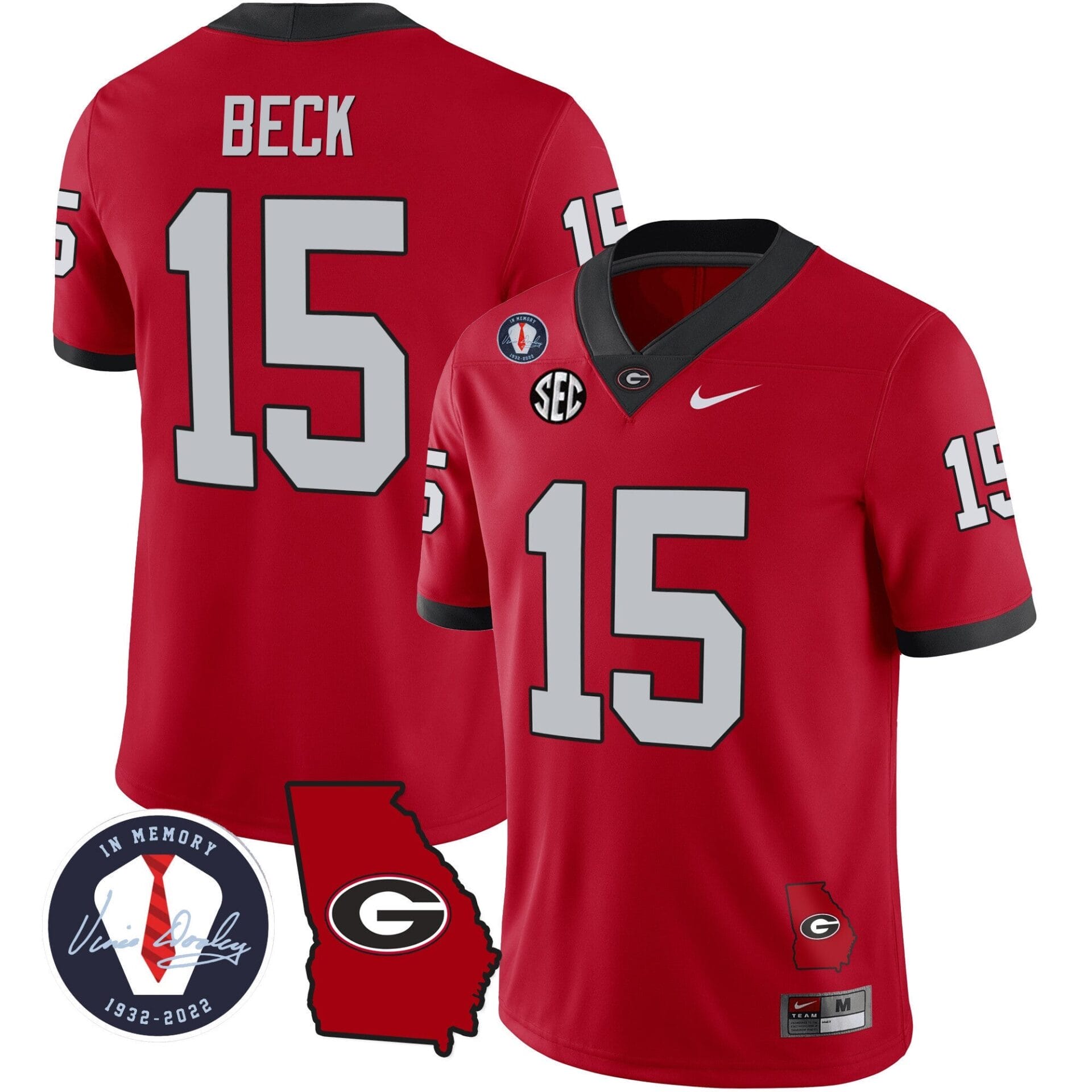 Georgia Bulldogs 2023 Vapor Jersey - Georgia Map - All Stitched - Image 16