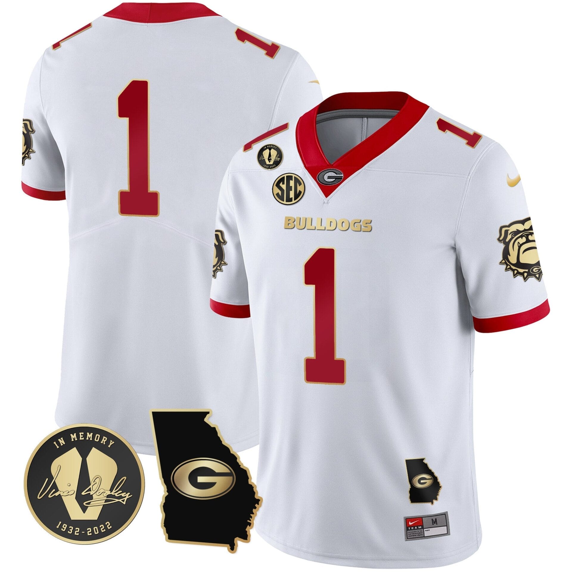 Georgia Bulldogs 2023 Vapor Jersey - Georgia Map - All Stitched - Image 12