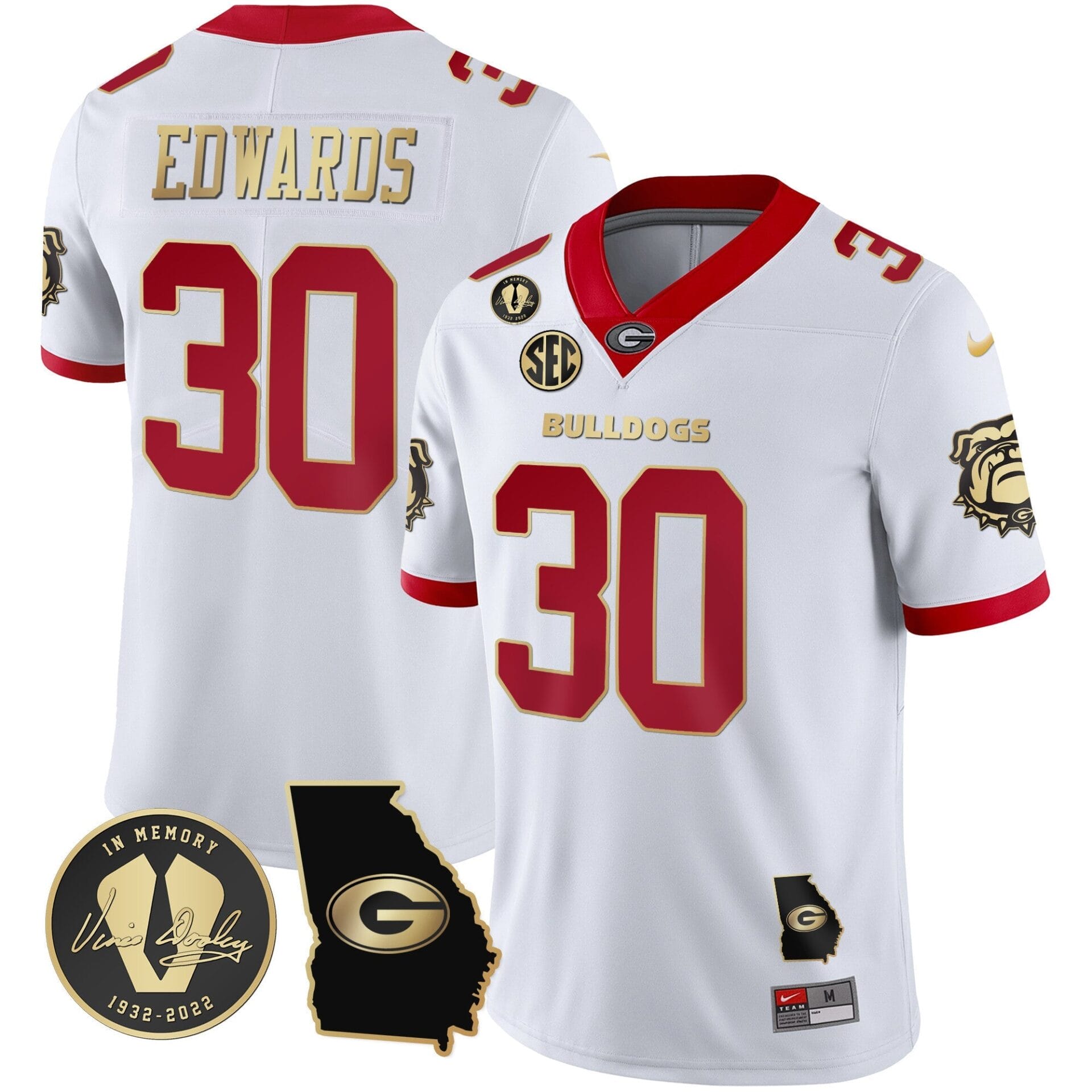 Georgia Bulldogs 2023 Vapor Jersey - Georgia Map - All Stitched - Image 11
