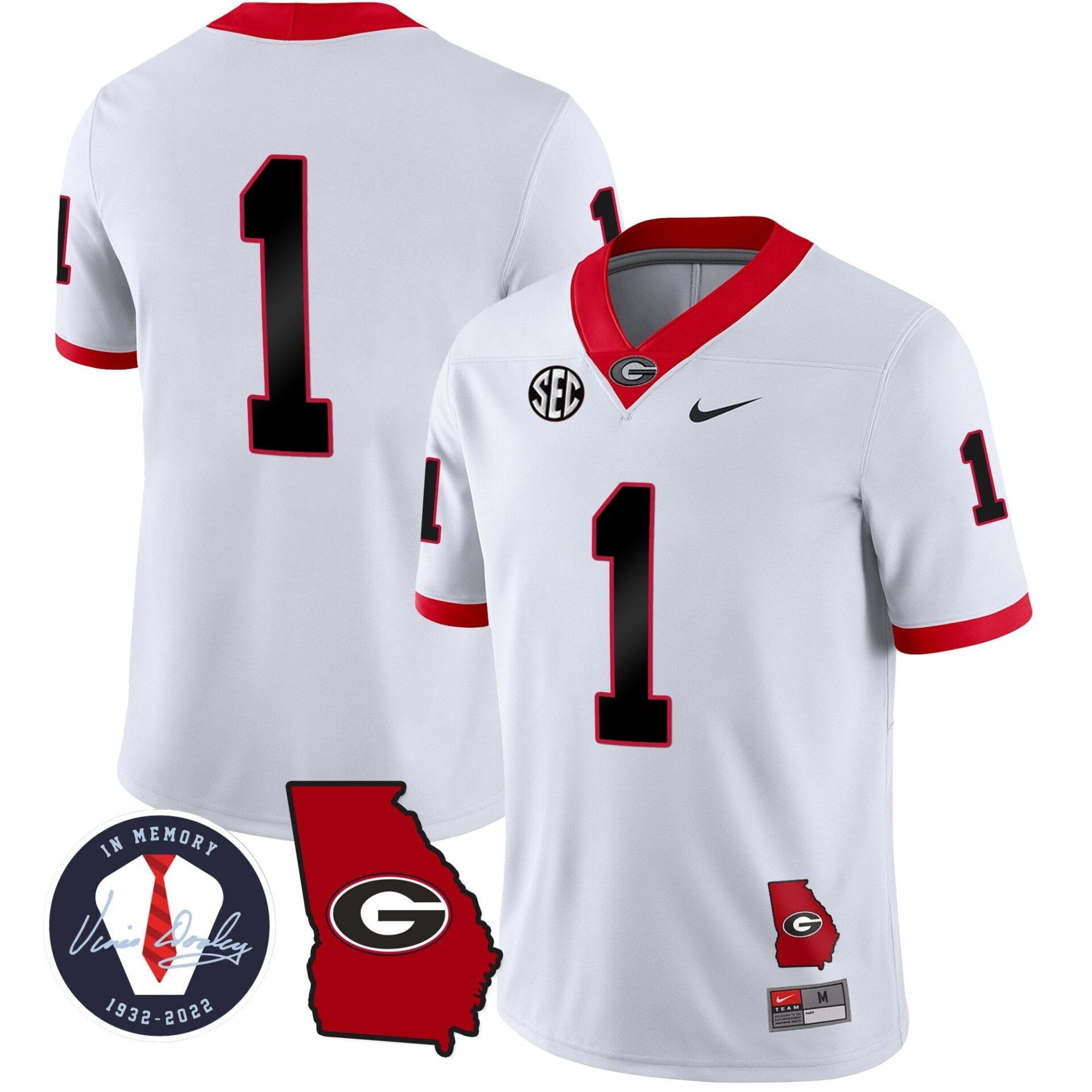 Georgia Bulldogs 2023 Vapor Jersey - Georgia Map - All Stitched - Image 30