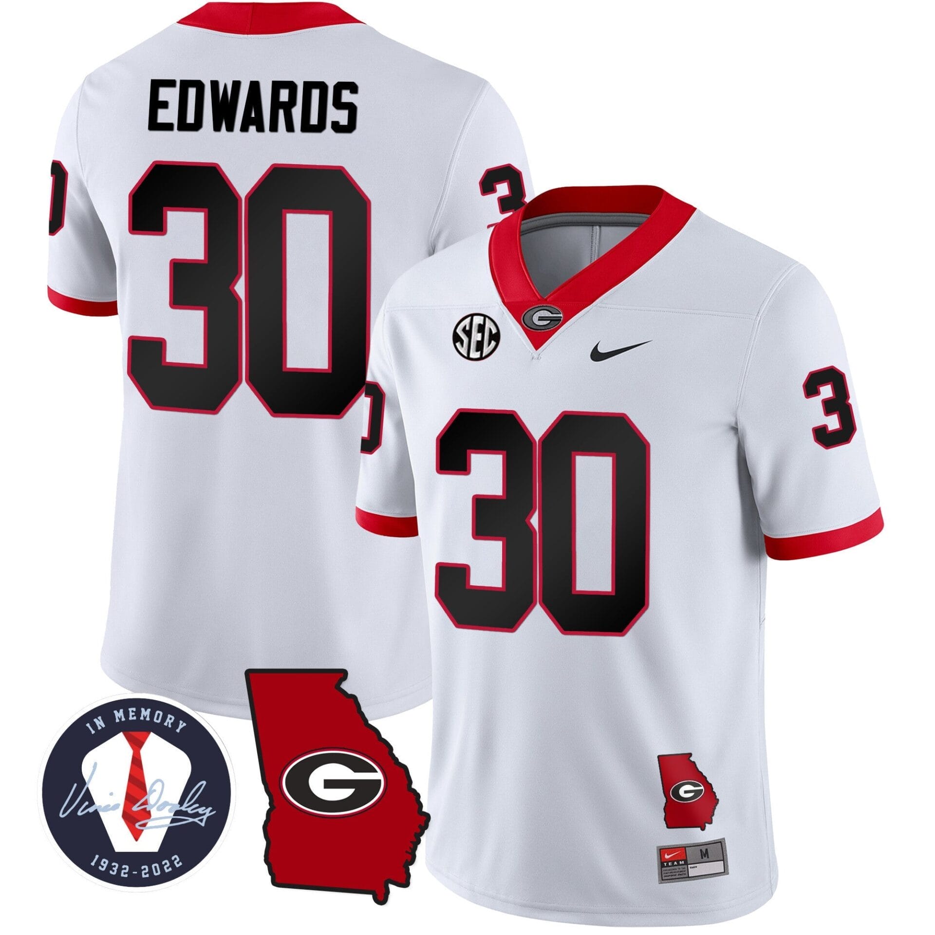 Georgia Bulldogs 2023 Vapor Jersey - Georgia Map - All Stitched - Image 29