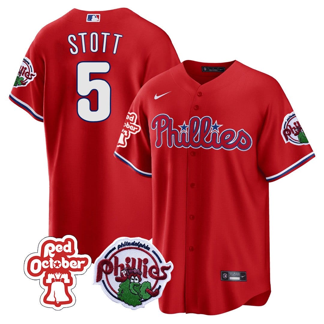 Philadelphia Phillies Red October Patch Cool Base Jersey - All Stitched - Image 7