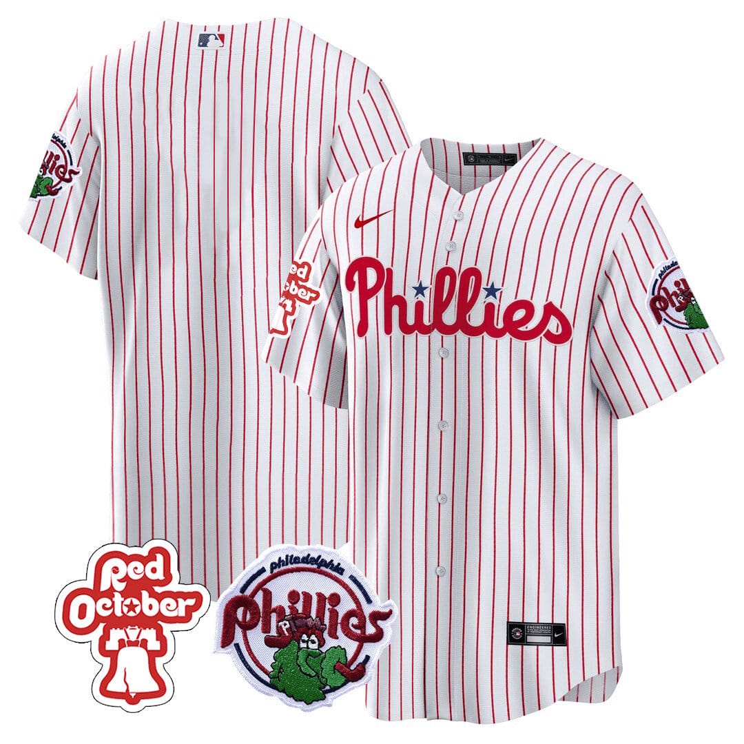 Philadelphia Phillies Red October Patch Cool Base Jersey - All Stitched - Image 14
