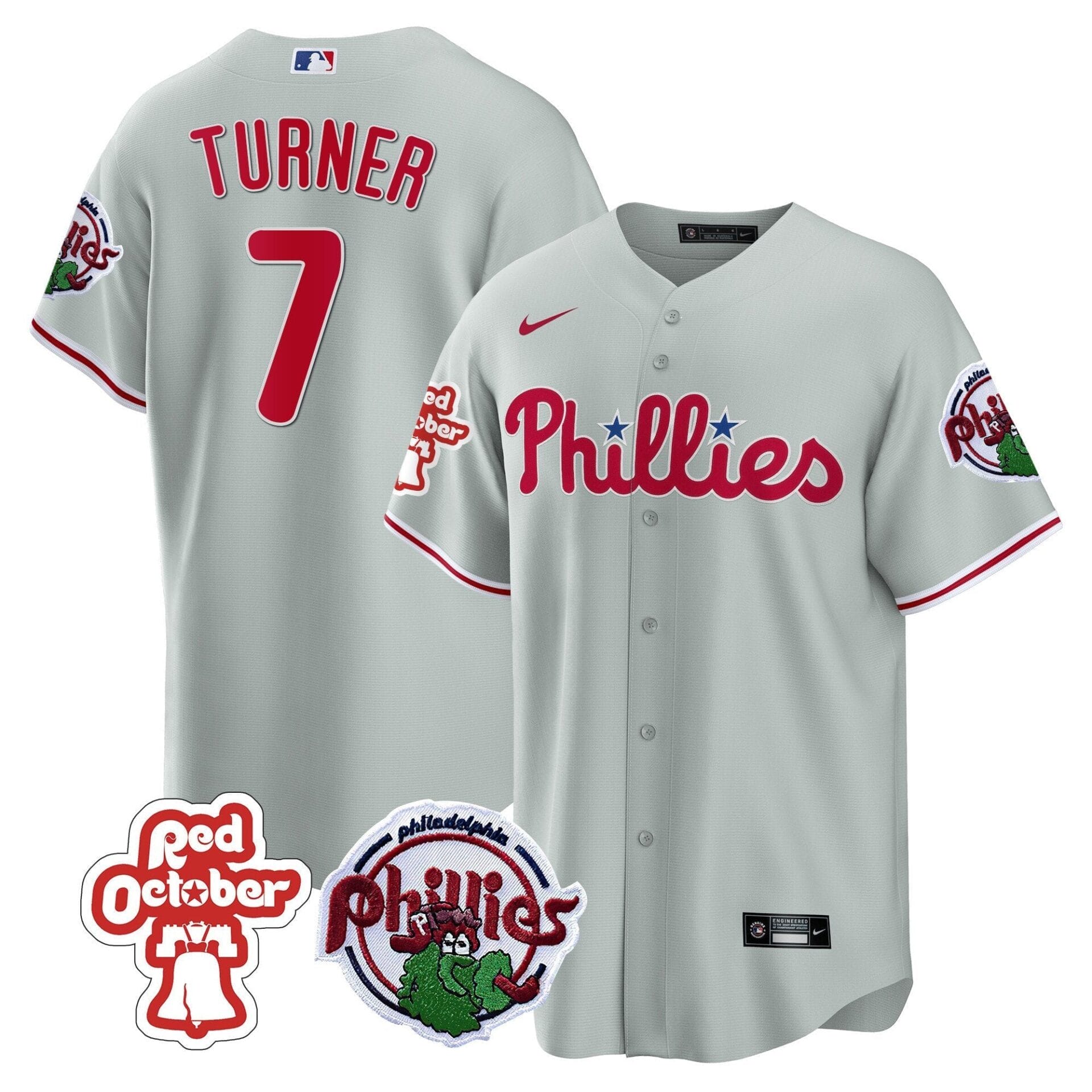 Philadelphia Phillies Red October Patch Cool Base Jersey - All Stitched - Image 25