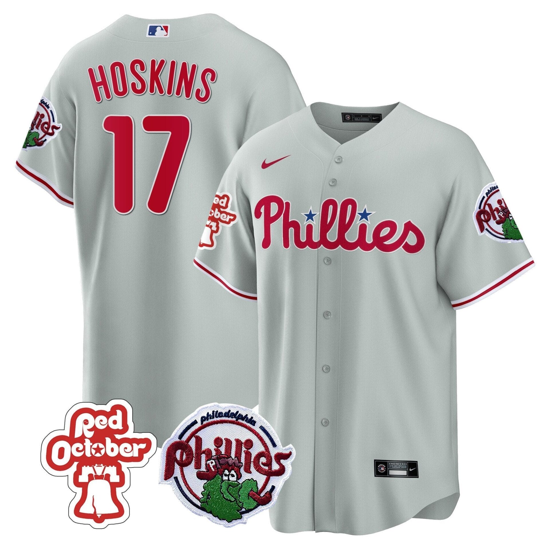 Philadelphia Phillies Red October Patch Cool Base Jersey - All Stitched - Image 24