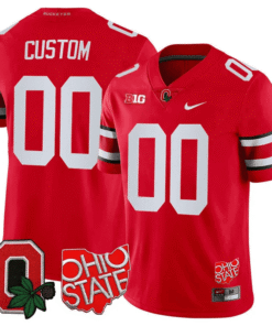 Ohio State Buckeyes Ohio State & Logo Patch Custom Jersey - All Stitched