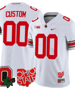 Alternative view of Ohio State Buckeyes Ohio State & Logo Patch Custom Jersey - All Stitched