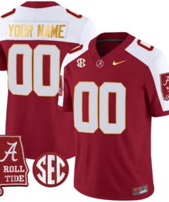 Alternative view of Alabama Crimson Tide Gold Trim Vapor Custom Jersey - Alabama Map - All Stitched