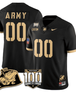 Army Black Knights 100th Anniversary Patch Vapor Custom Jersey - All Stitched
