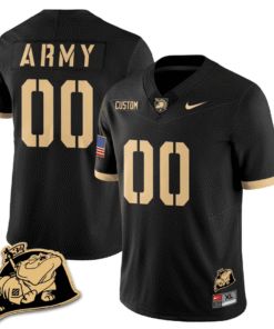 Alternative view of Army Black Knights Rocky The Bulldog Patch Vapor Custom Jersey - All Stitched