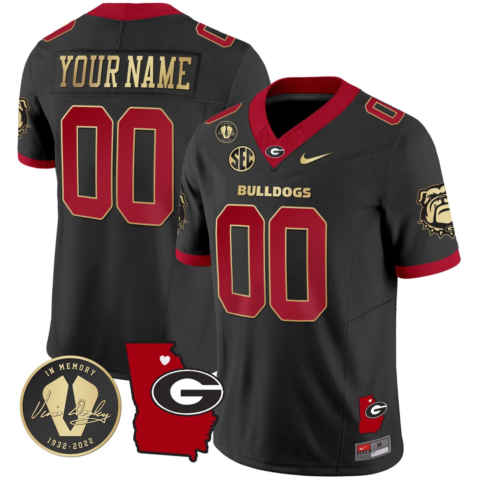 Georgia Bulldogs 2024 Vapor Custom Jersey V4 - Georgia Map - All Stitched - Image 2
