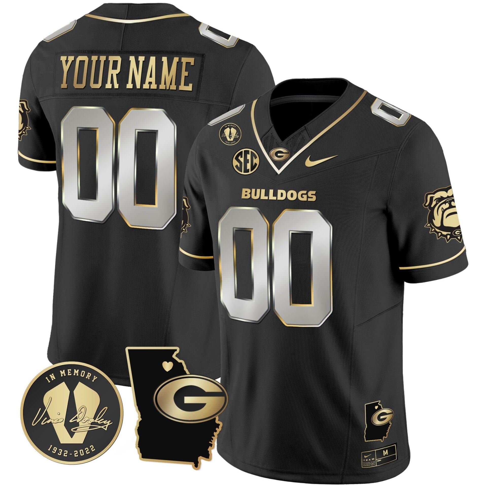 Georgia Bulldogs 2024 Vapor Custom Jersey V4 - Georgia Map - All Stitched - Image 7