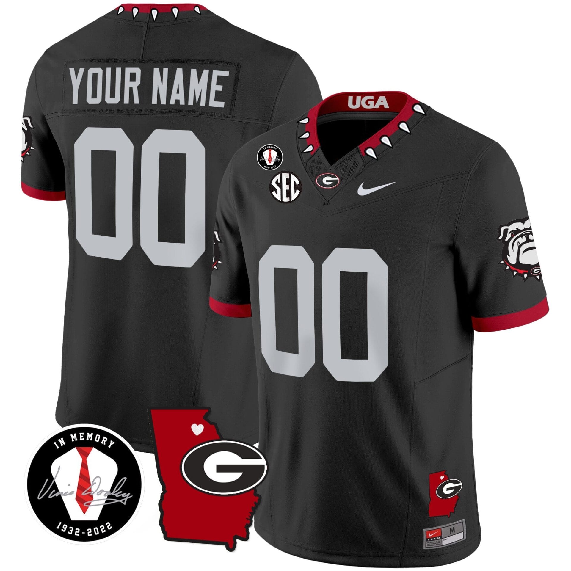 Georgia Bulldogs 2024 Vapor Custom Jersey V4 - Georgia Map - All Stitched - Image 5