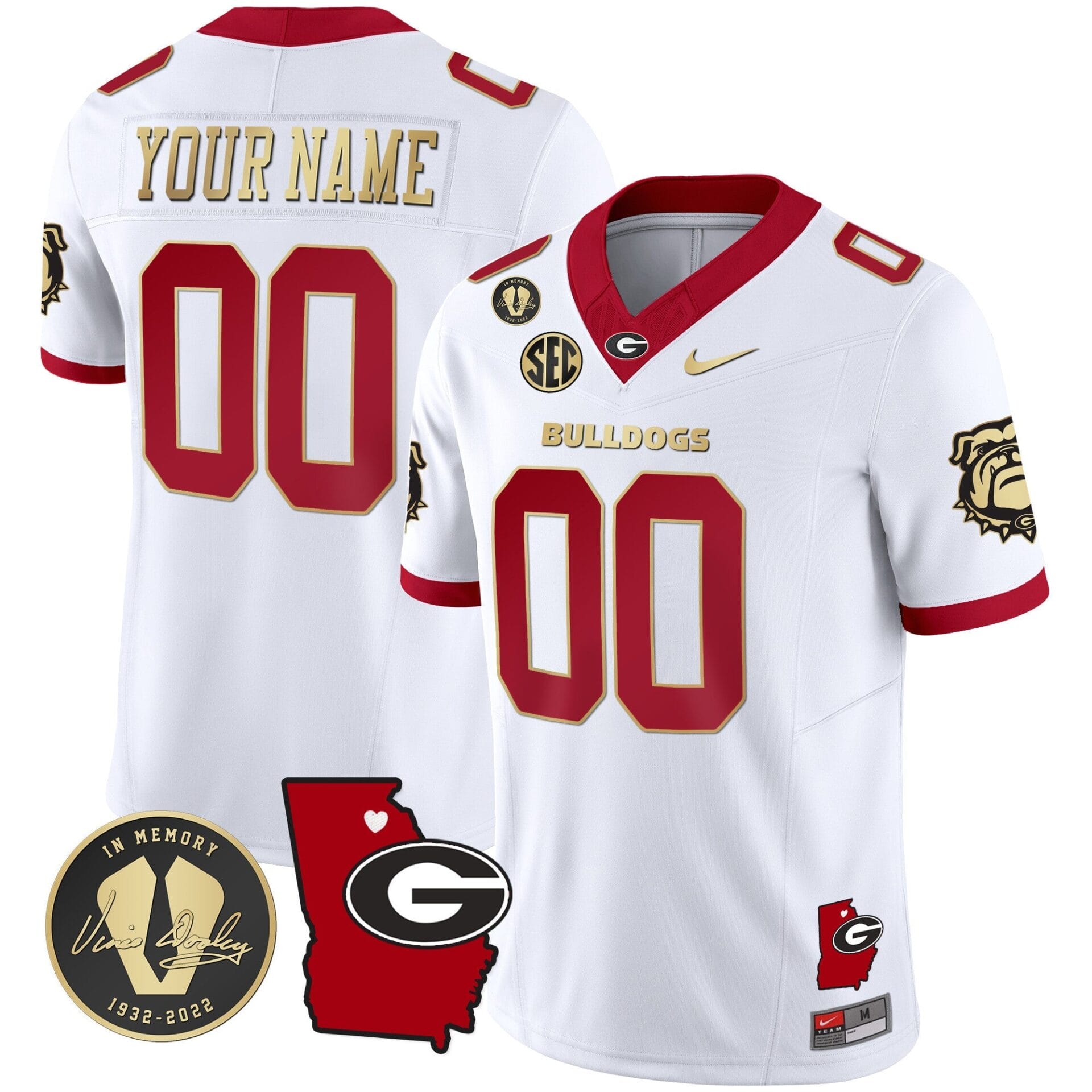 Georgia Bulldogs 2024 Vapor Custom Jersey V4 - Georgia Map - All Stitched - Image 3