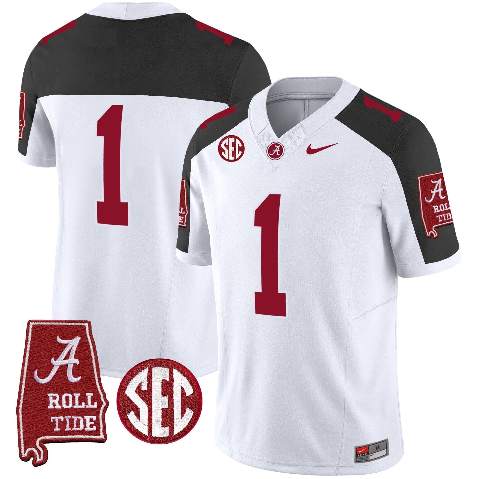 Alabama Crimson Tide Vapor Limited Jersey V3 - Alabama Map - All Stitched - Image 42