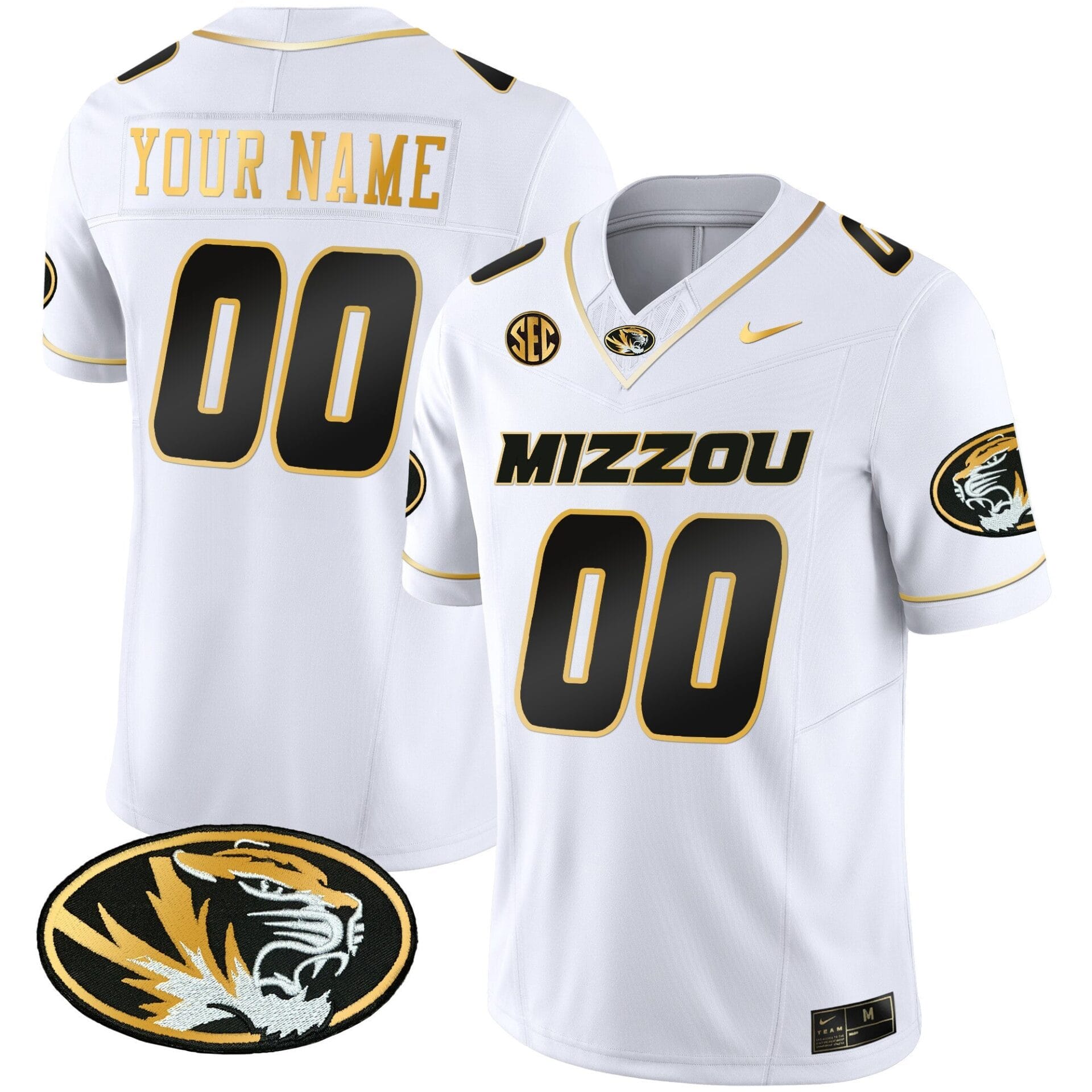 Missouri Tigers Gold Vapor Custom Jersey - All Stitched - Image 4