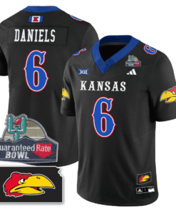 Alternative view of Kansas Jayhawks Blackhawk Guaranteed Rate Bowl Patch Vapor Limited Jersey - Stitched
