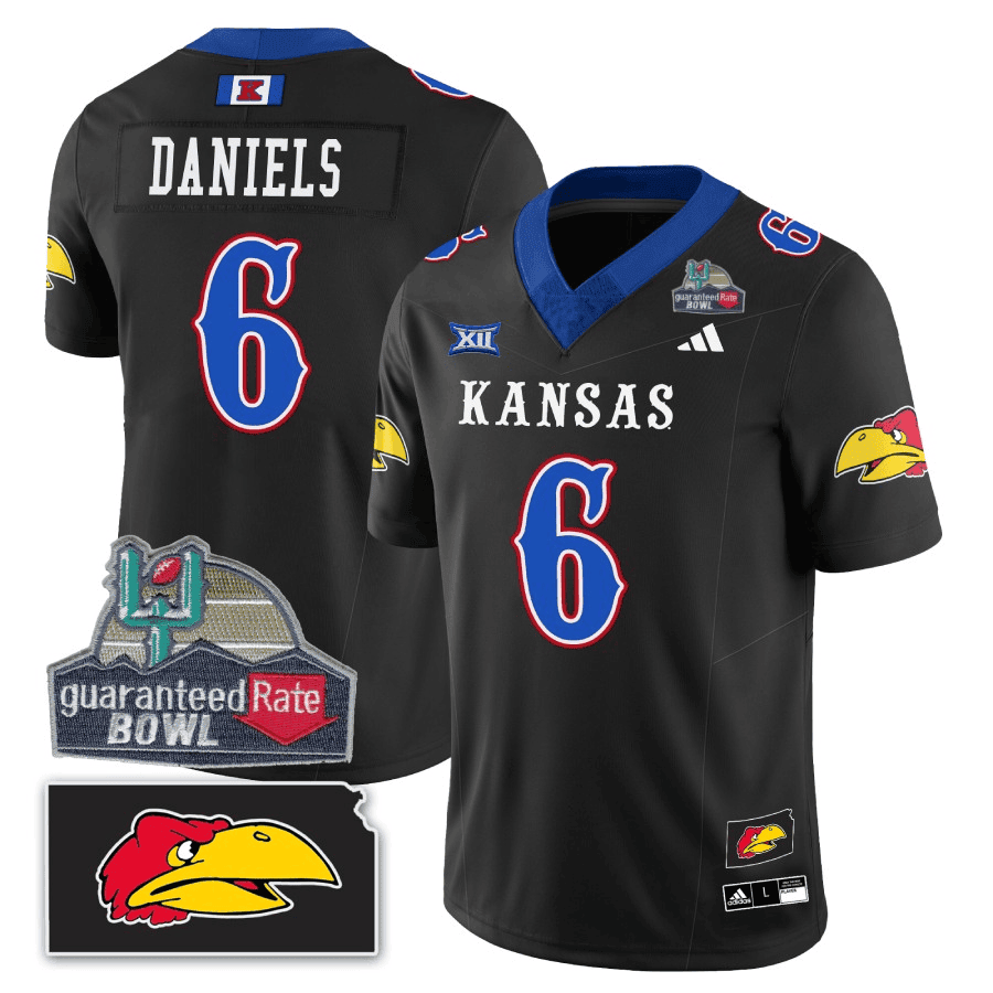 Kansas Jayhawks Blackhawk Guaranteed Rate Bowl Patch Vapor Limited Jersey - Stitched - Image 2