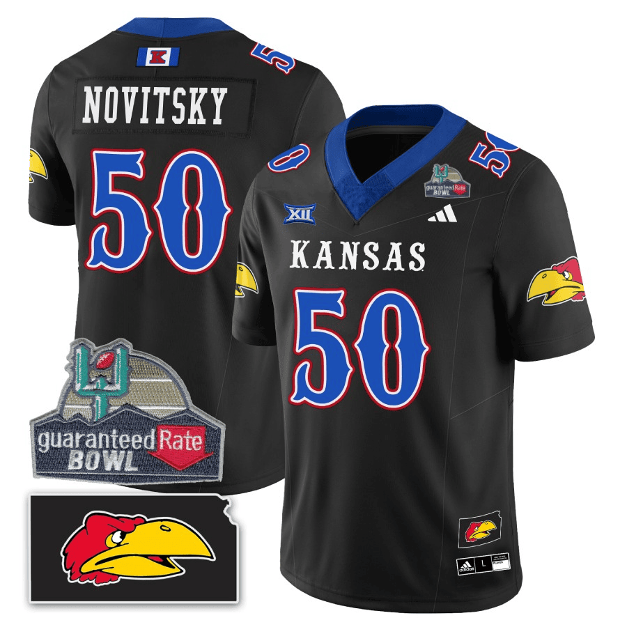 Kansas Jayhawks Blackhawk Guaranteed Rate Bowl Patch Vapor Limited Jersey - Stitched - Image 6