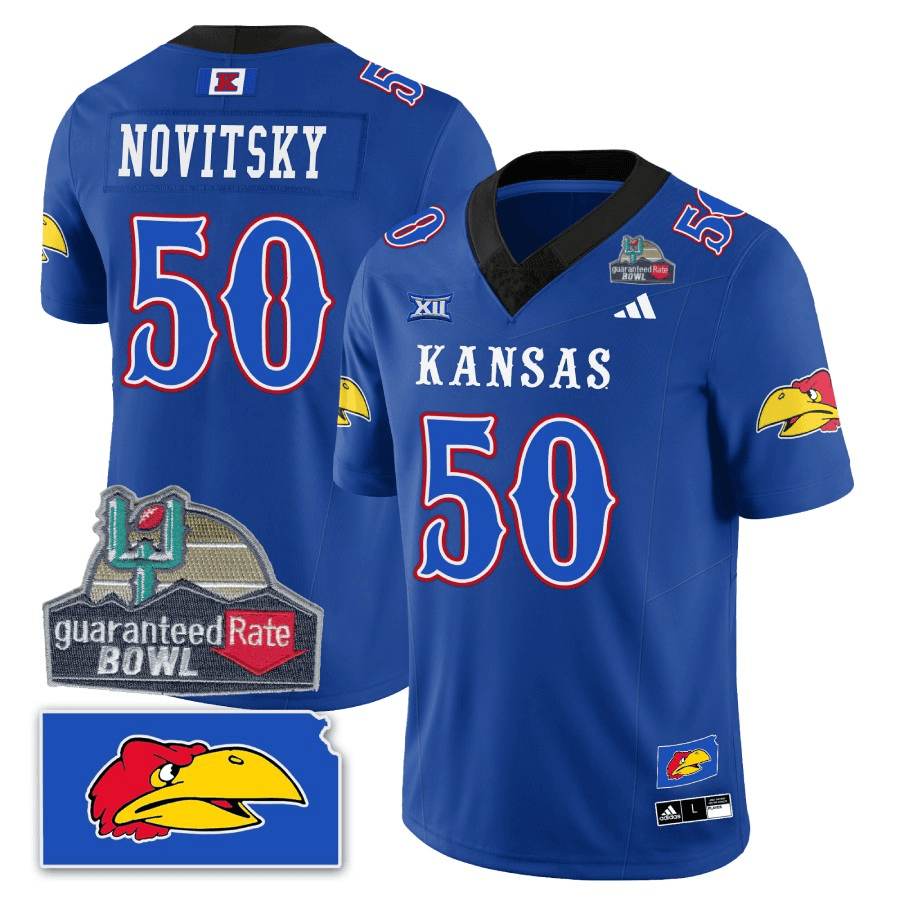 Kansas Jayhawks Blackhawk Guaranteed Rate Bowl Patch Vapor Limited Jersey - Stitched - Image 12