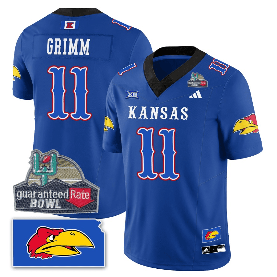Kansas Jayhawks Blackhawk Guaranteed Rate Bowl Patch Vapor Limited Jersey - Stitched - Image 11