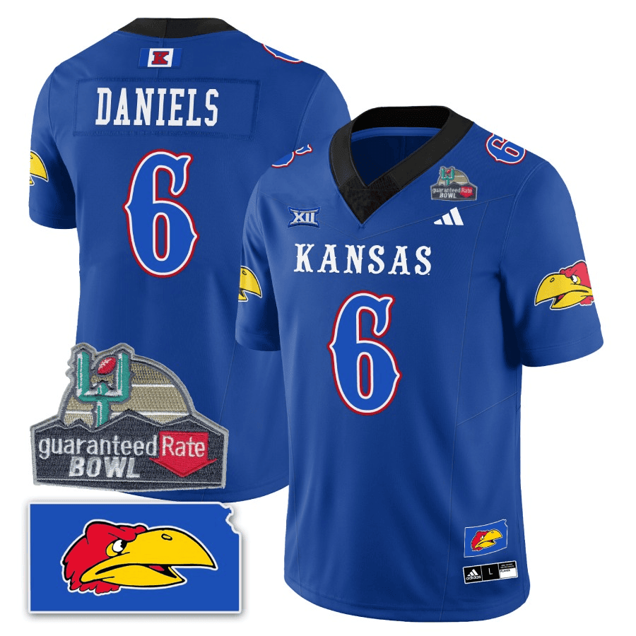 Kansas Jayhawks Blackhawk Guaranteed Rate Bowl Patch Vapor Limited Jersey - Stitched - Image 8
