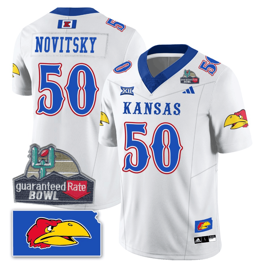 Kansas Jayhawks Blackhawk Guaranteed Rate Bowl Patch Vapor Limited Jersey - Stitched - Image 18