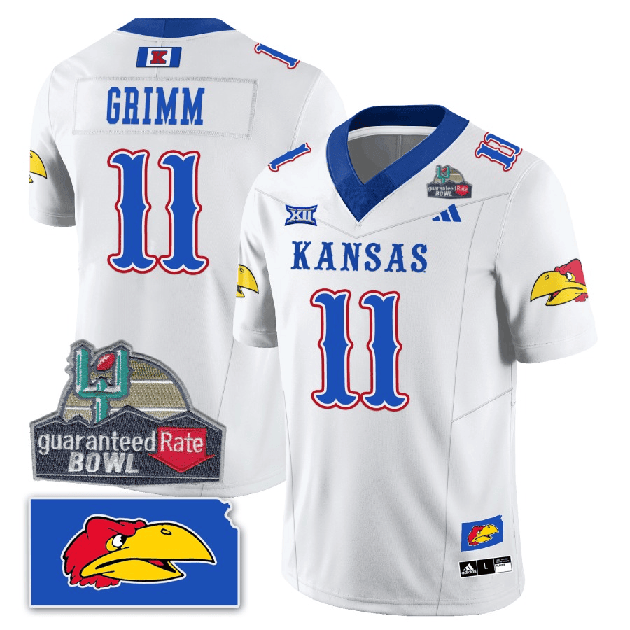 Kansas Jayhawks Blackhawk Guaranteed Rate Bowl Patch Vapor Limited Jersey - Stitched - Image 17